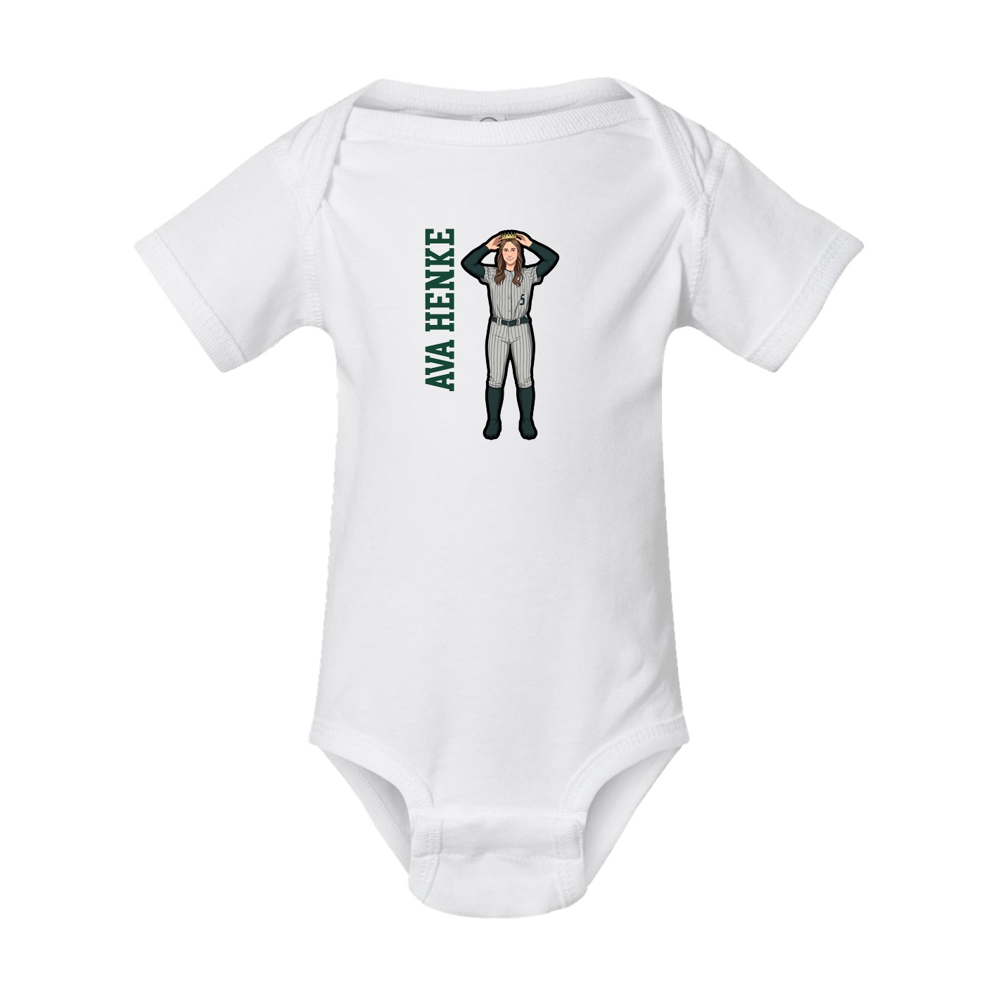 Baby Onesie — Name Vertical in White
