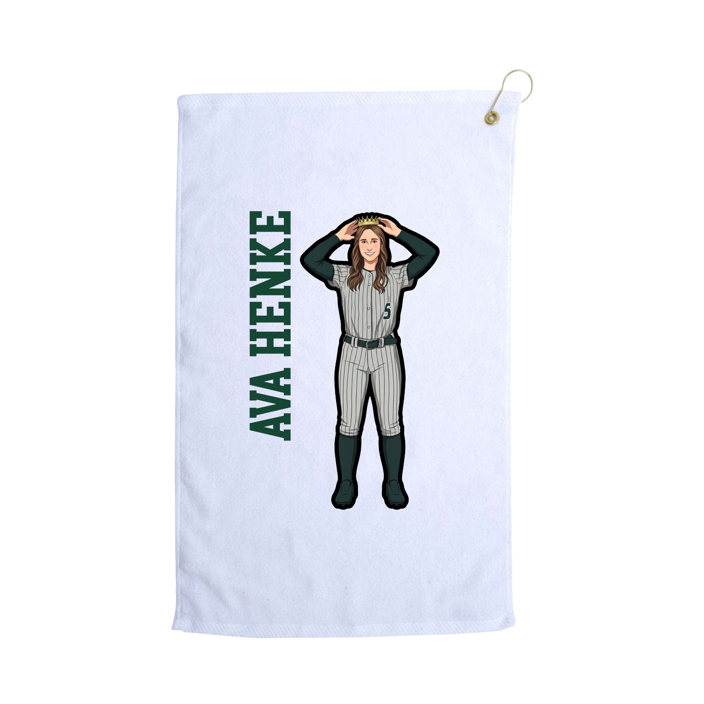 Golf Towel — Name Vertical in White
