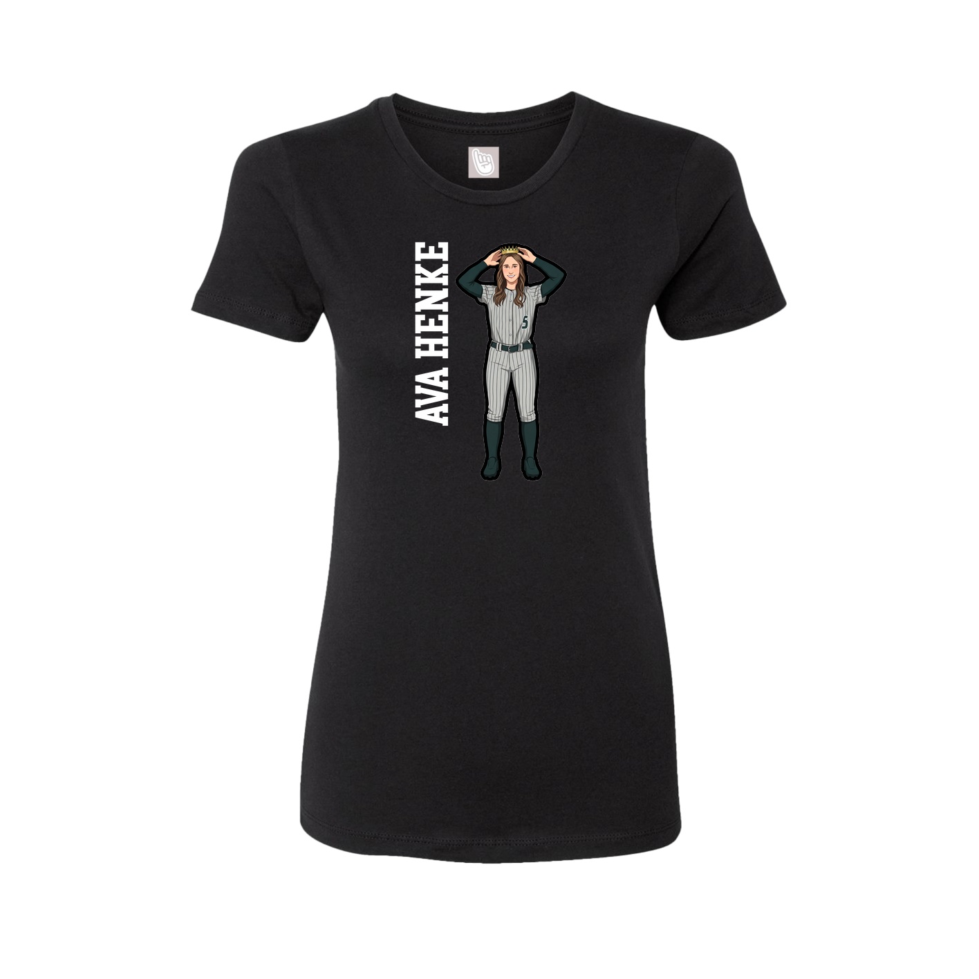 Womens Tee — Name Vertical in Black