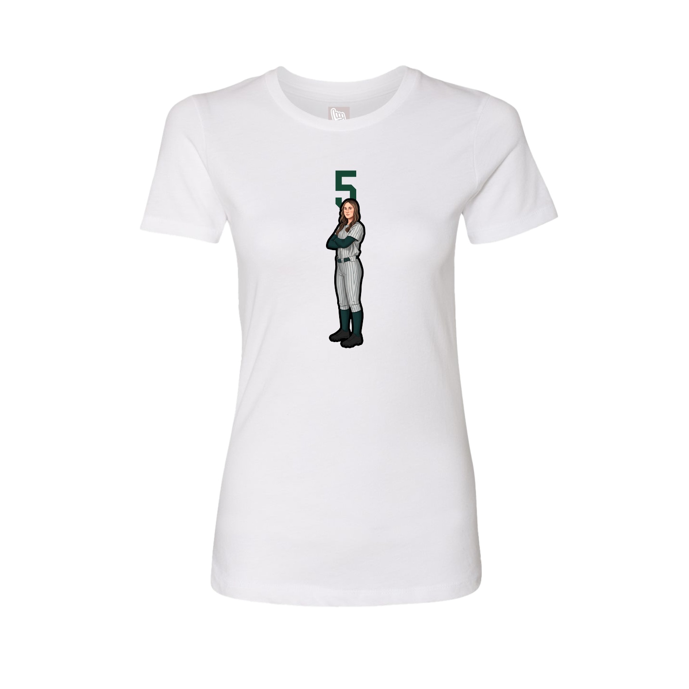Womens Tee — Number Top in White