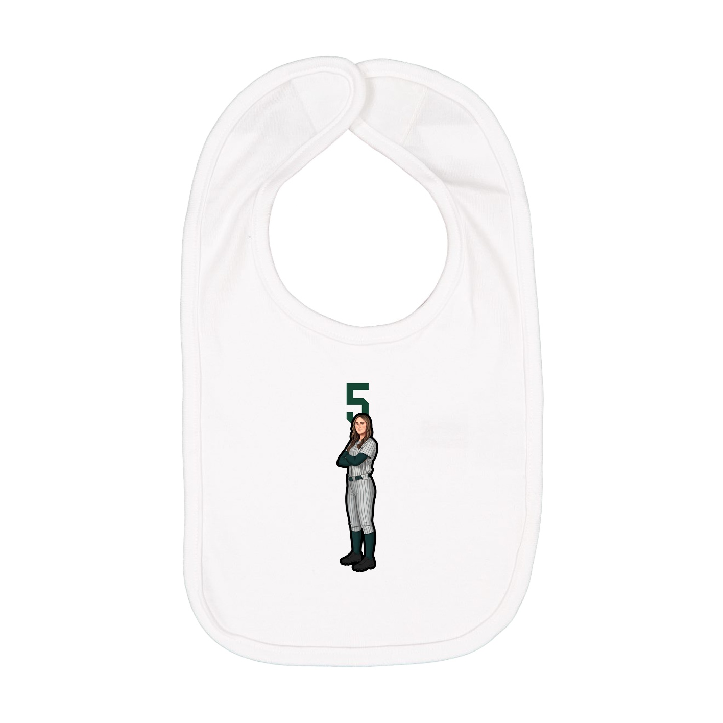 Infant Bib — Number Top in White