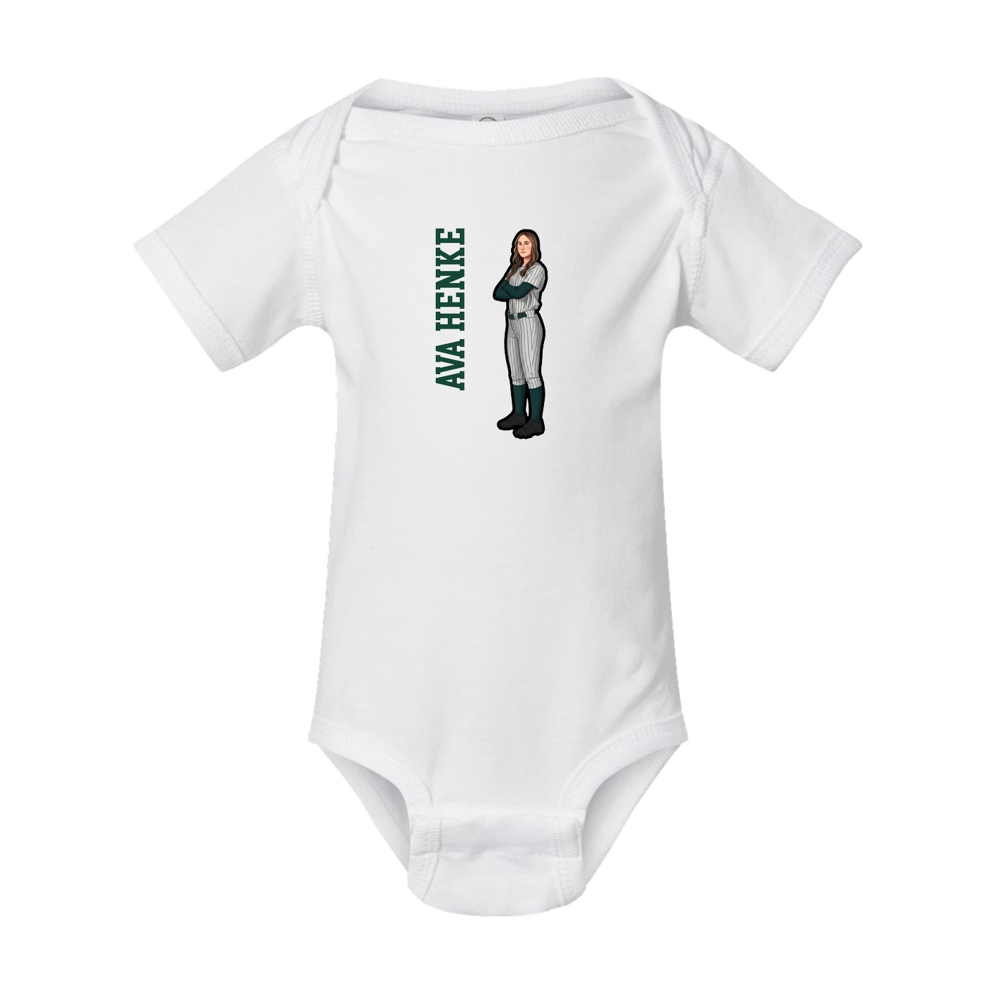Baby Onesie — Name Vertical in White