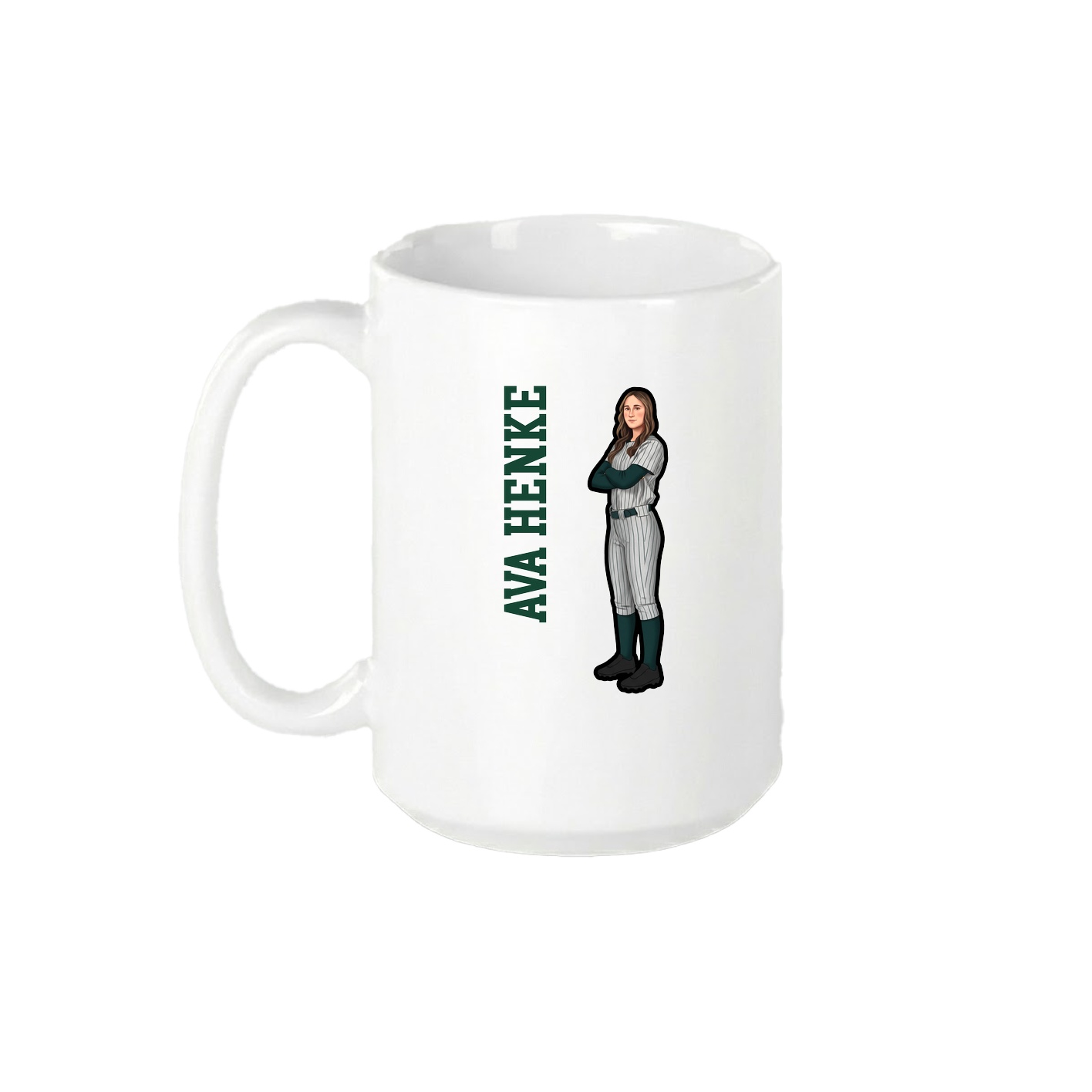 15oz Coffee Mug — Name Vertical in White