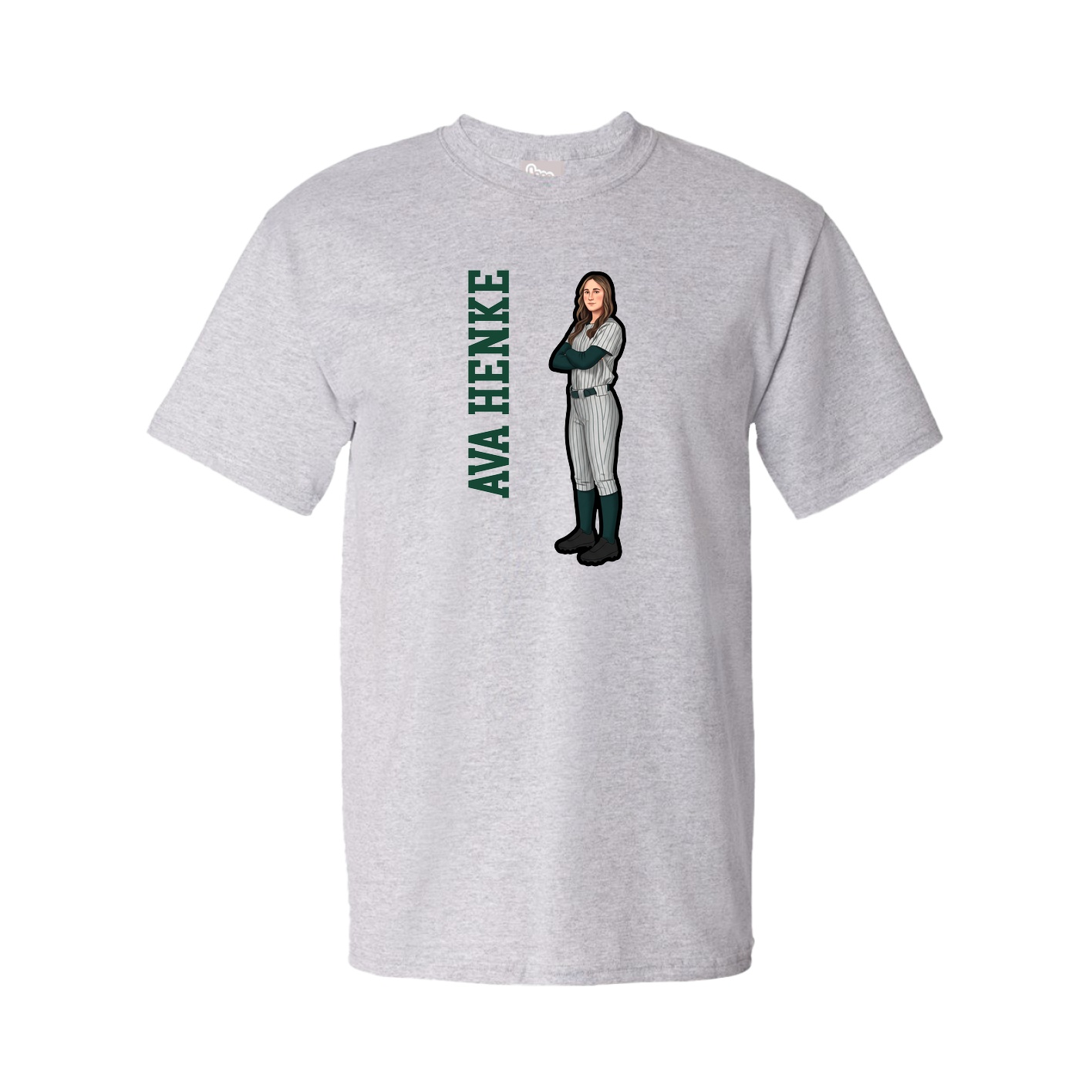 Youth Tee — Name Vertical in Grey