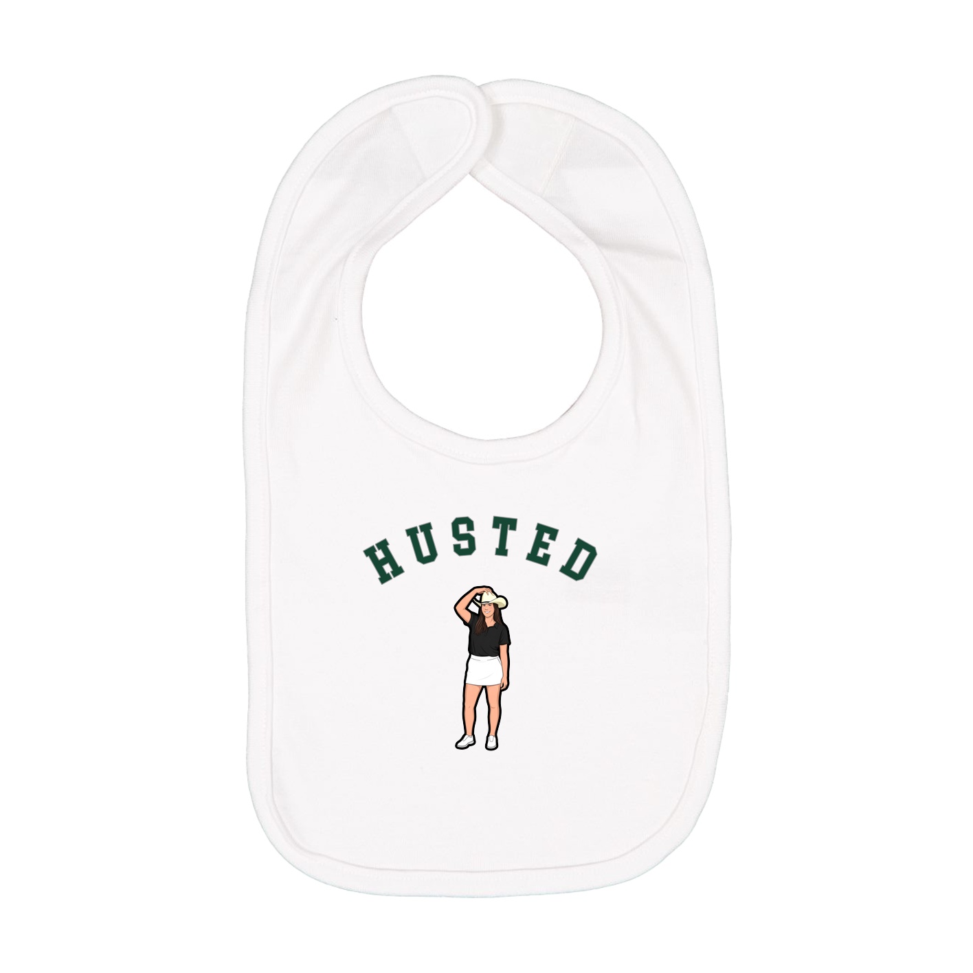 Infant Bib — Shirsey Arch in White