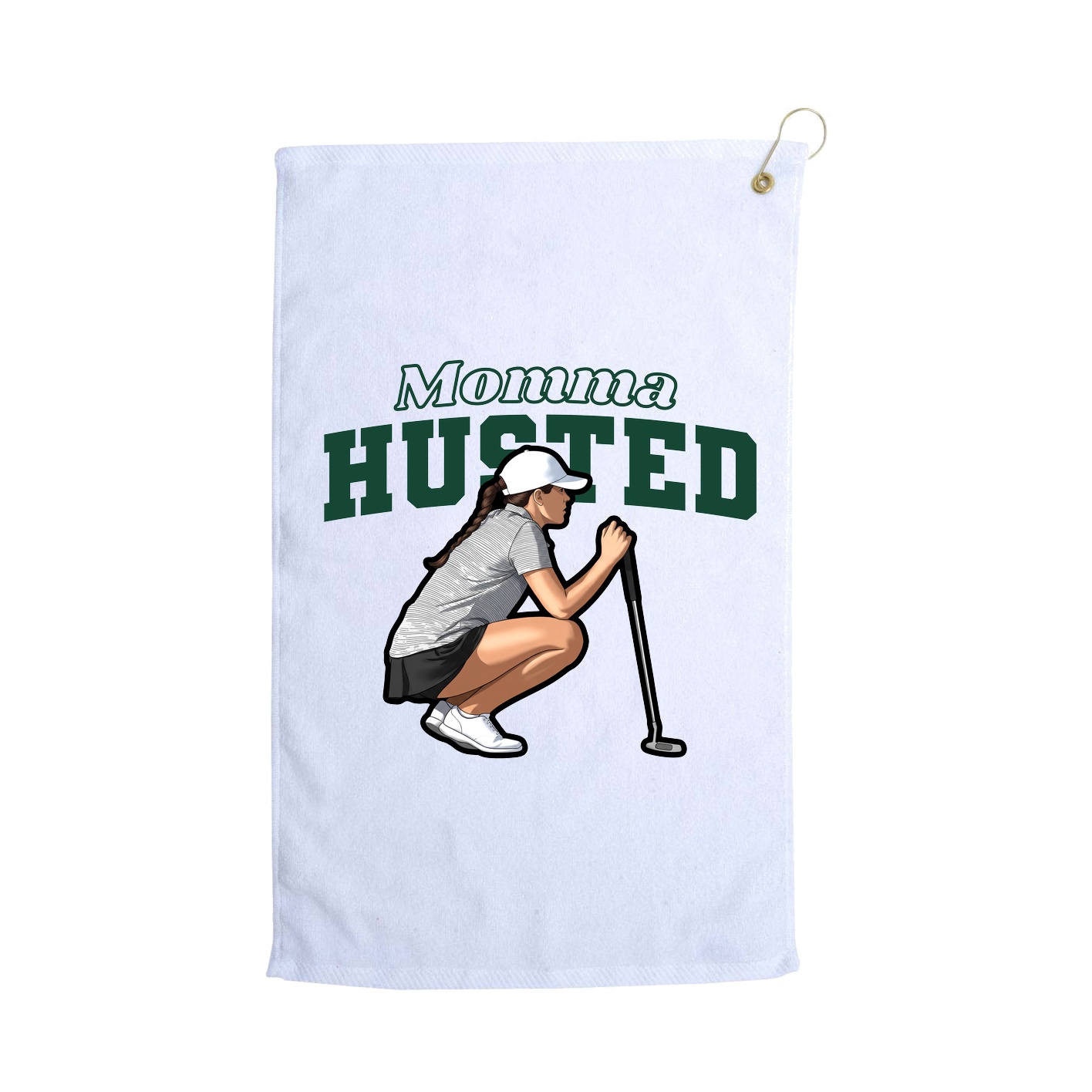 Golf Towel — Mothers Day Block in White