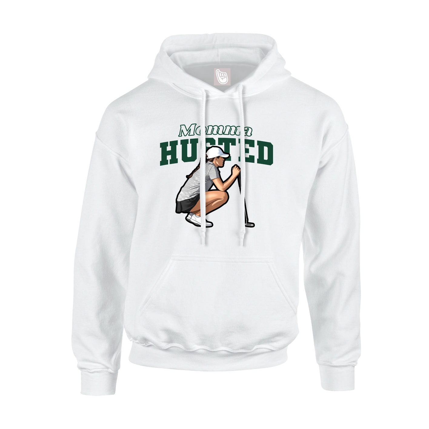 Youth Hoodie — Mothers Day Block in White