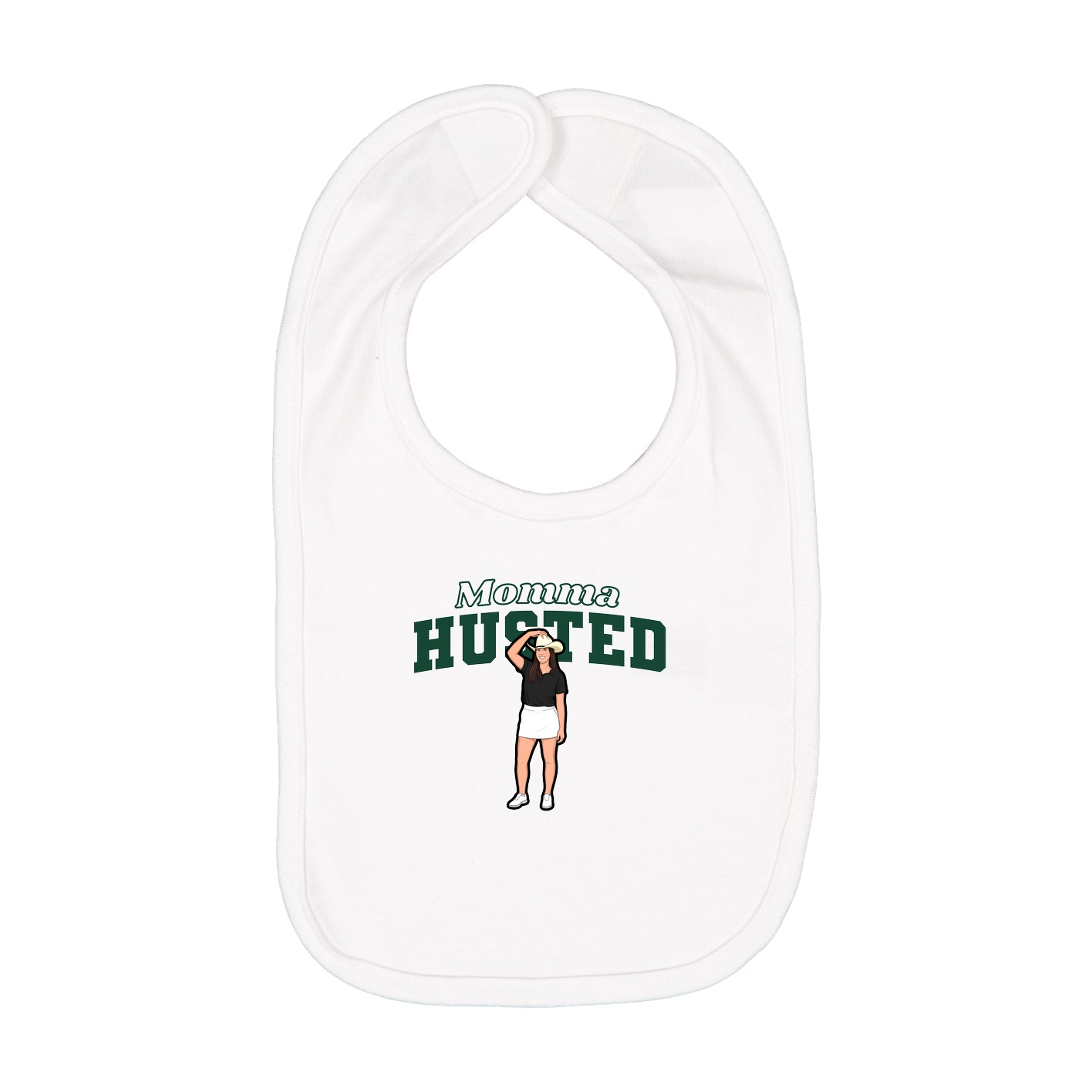 Infant Bib — Mothers Day Block in White