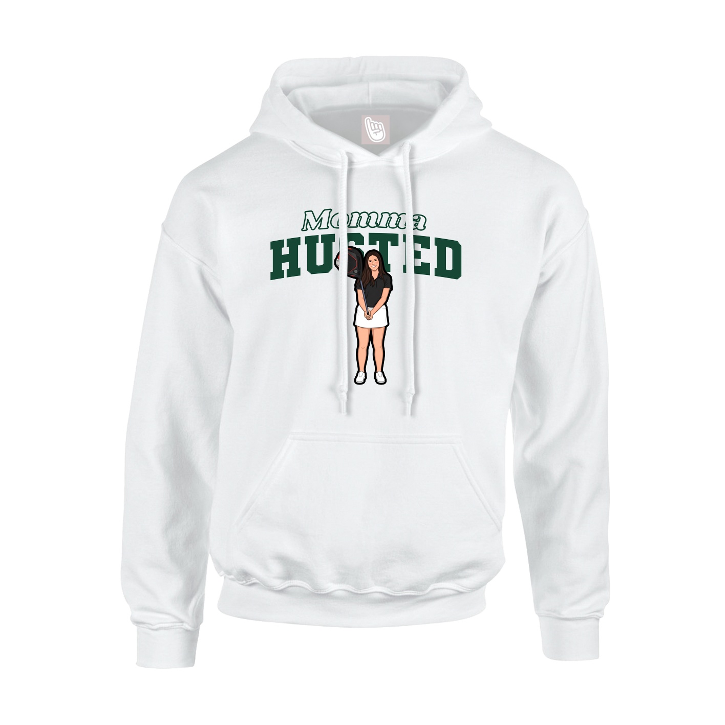 Youth Hoodie — Mothers Day Block in White