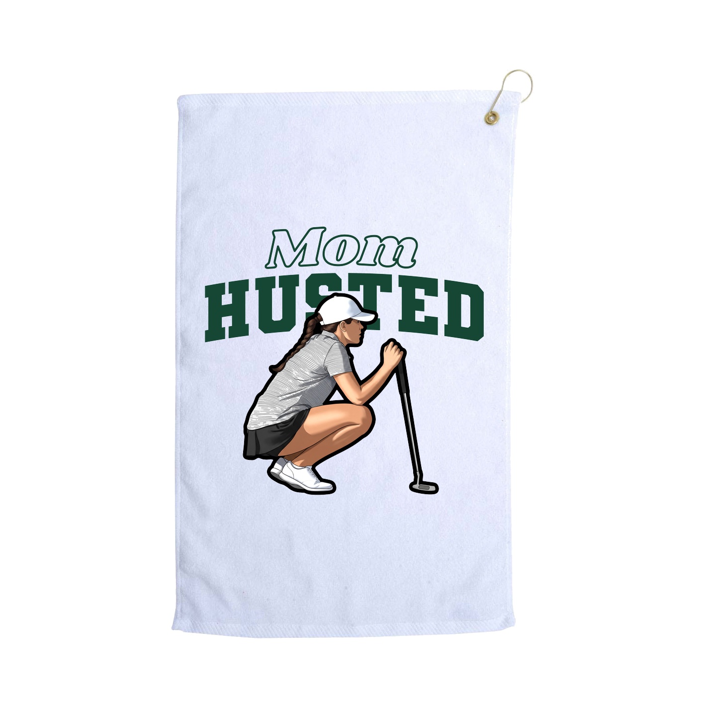 Golf Towel — Mothers Day Block in White