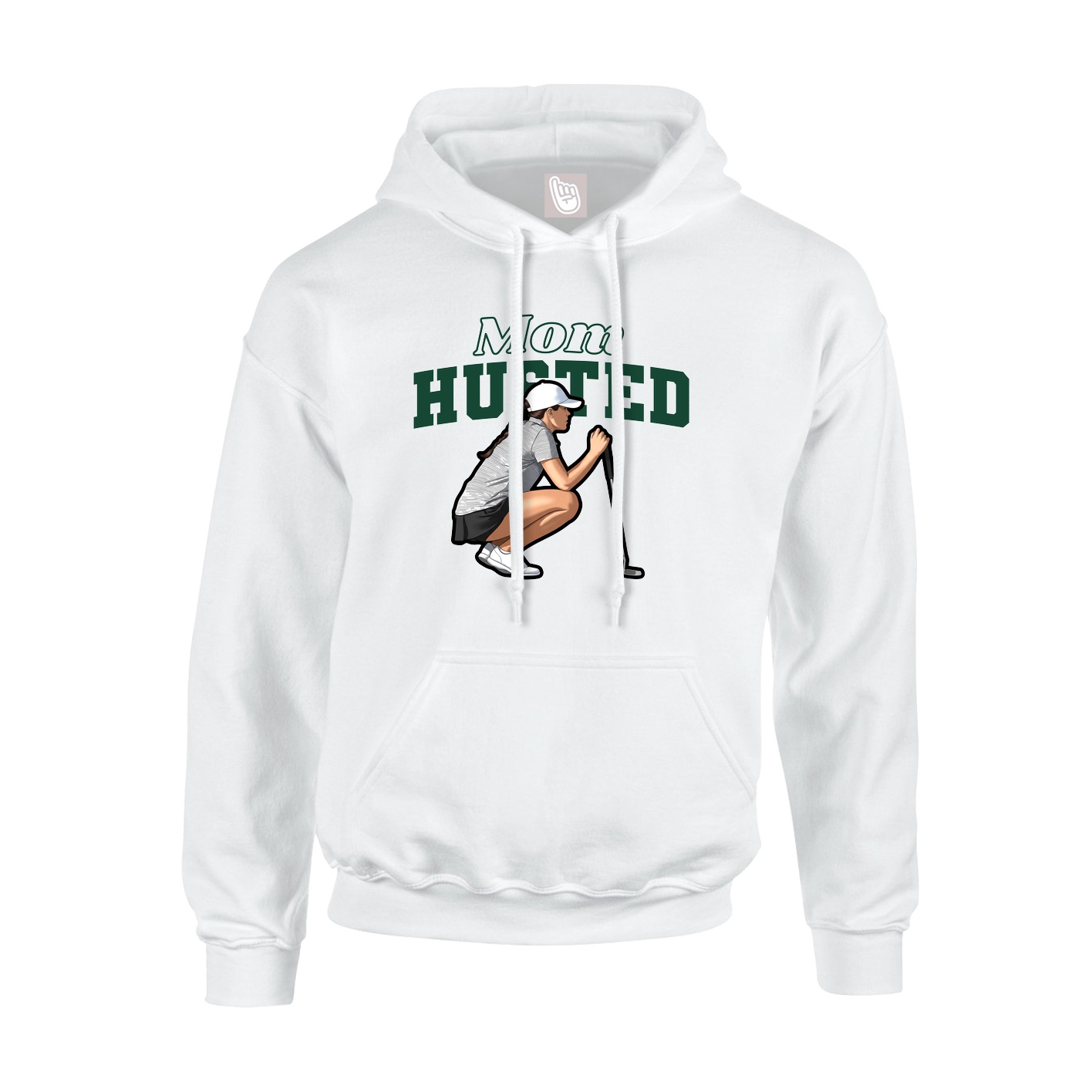 Youth Hoodie — Mothers Day Block in White