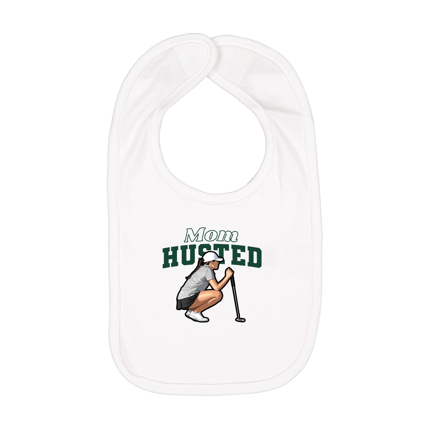 Infant Bib — Mothers Day Block in White