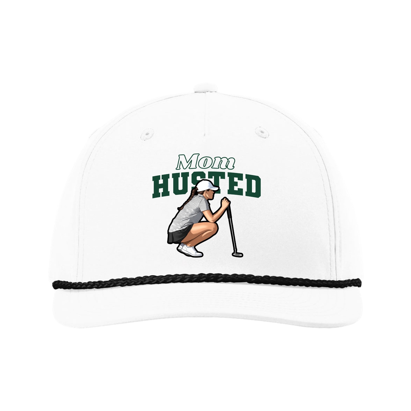 Five-Panel Classic Rope Cap — Mothers Day Block in White