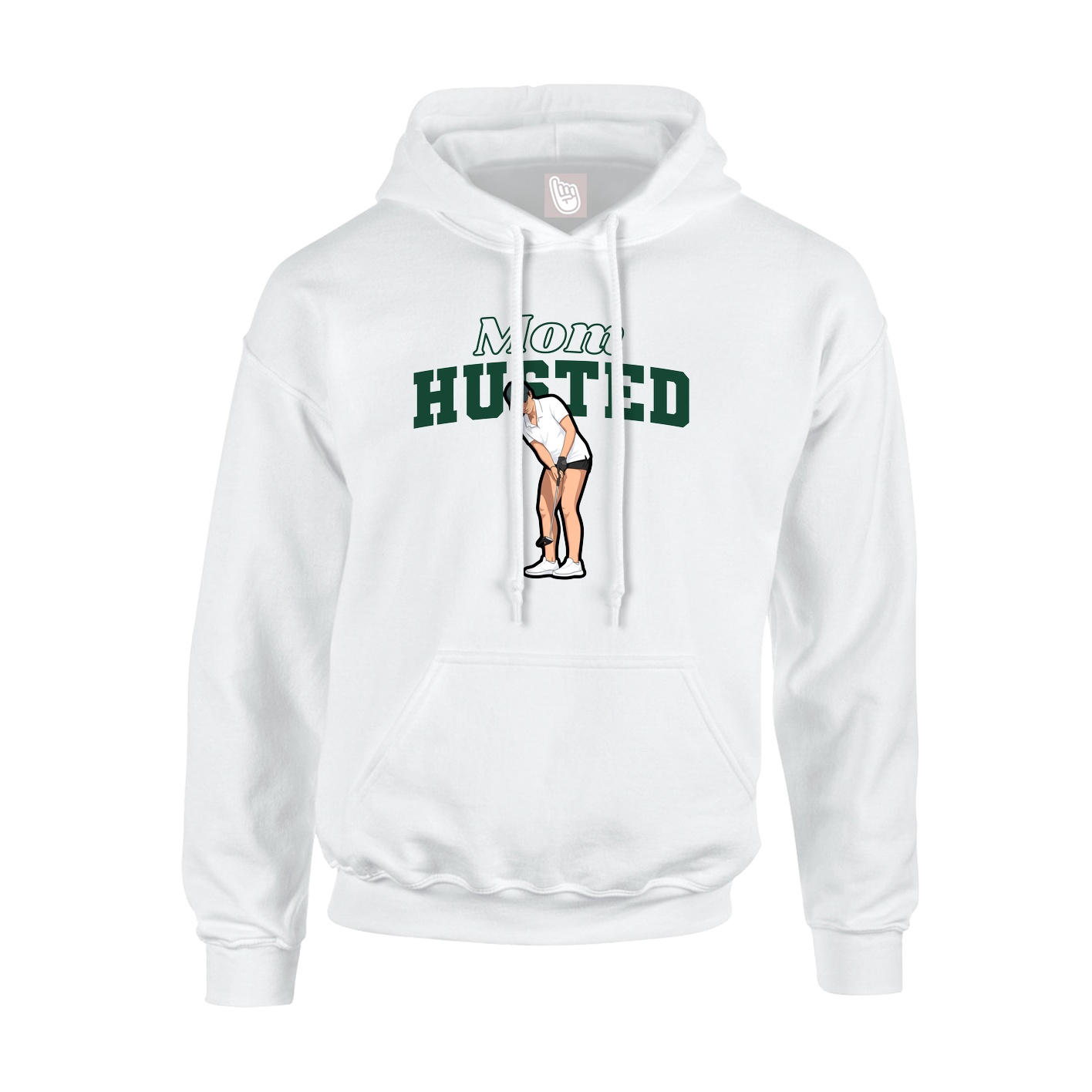 Youth Hoodie — Mothers Day Block in White