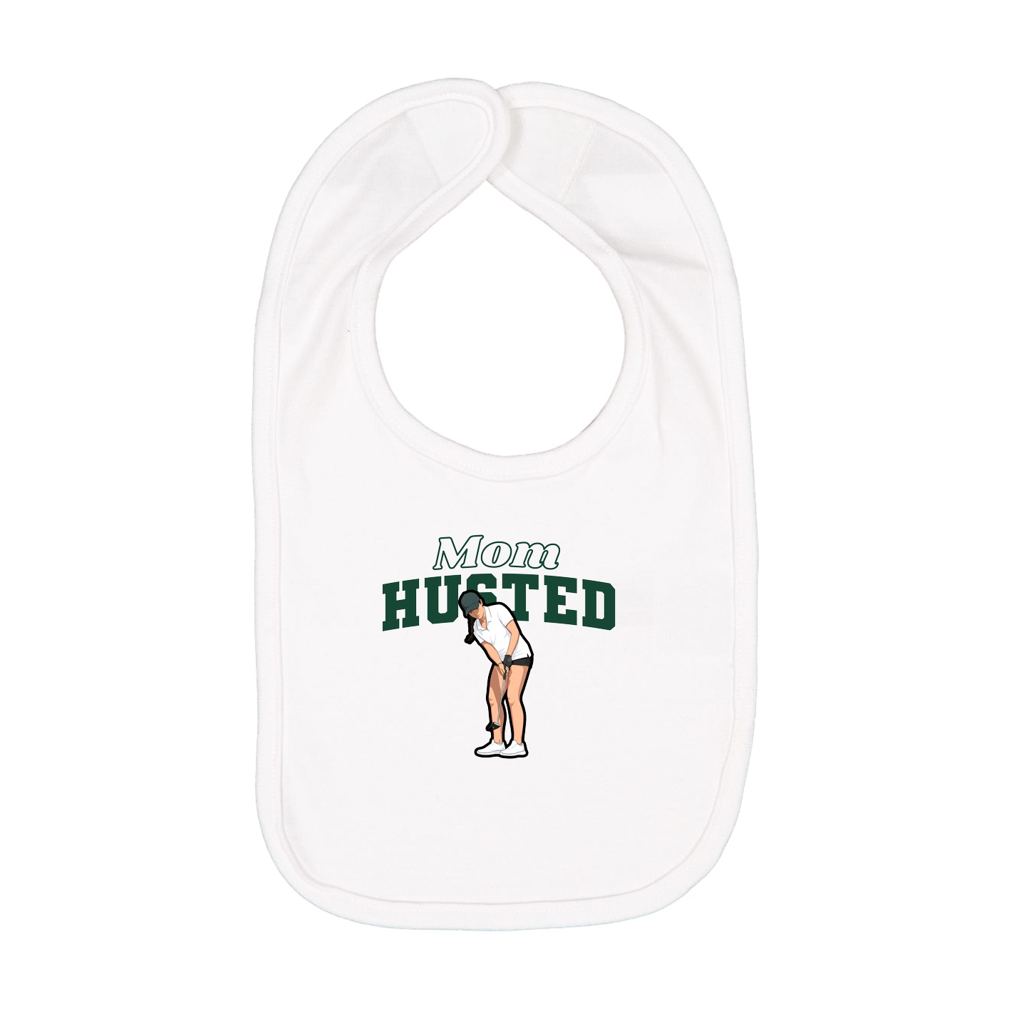 Infant Bib — Mothers Day Block in White