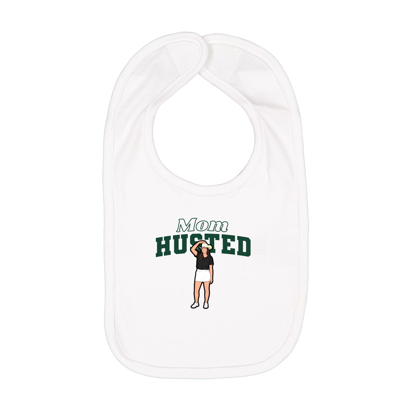 Infant Bib — Mothers Day Block in White
