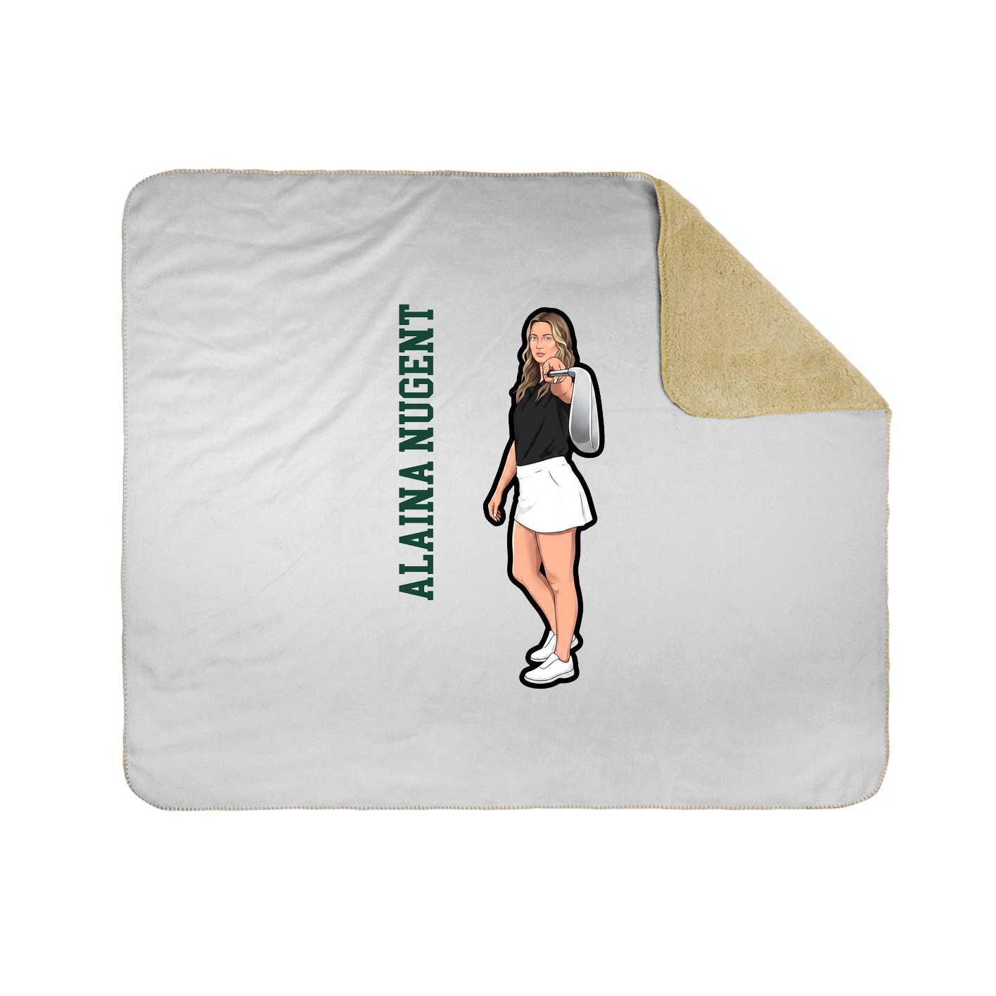 Throw Blanket — Name Vertical in White