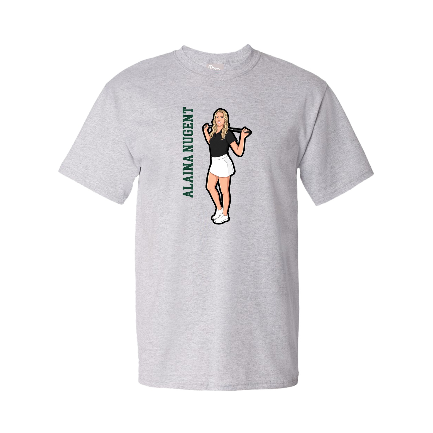Youth Tee — Name Vertical in Grey