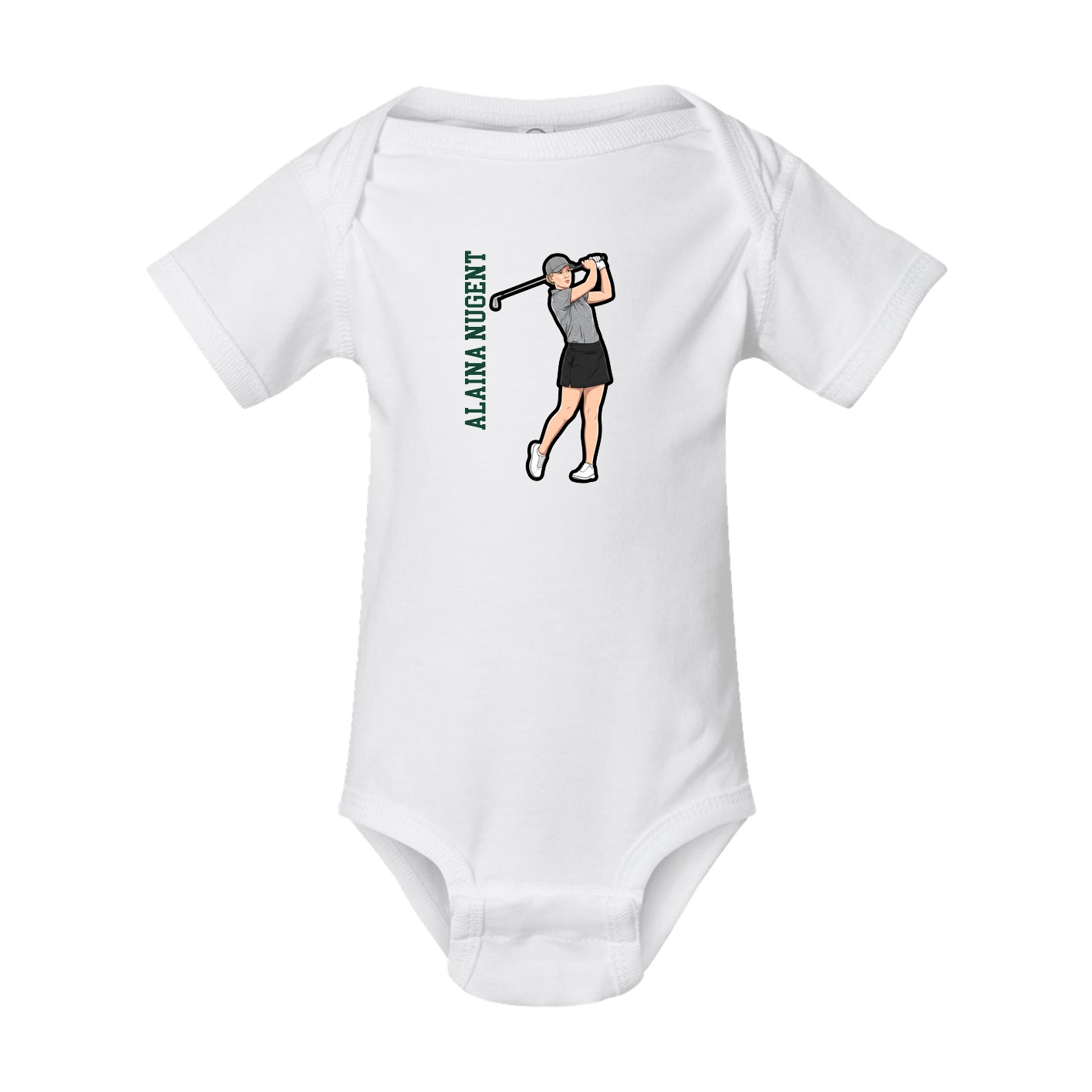 Baby Onesie — Name Vertical in White