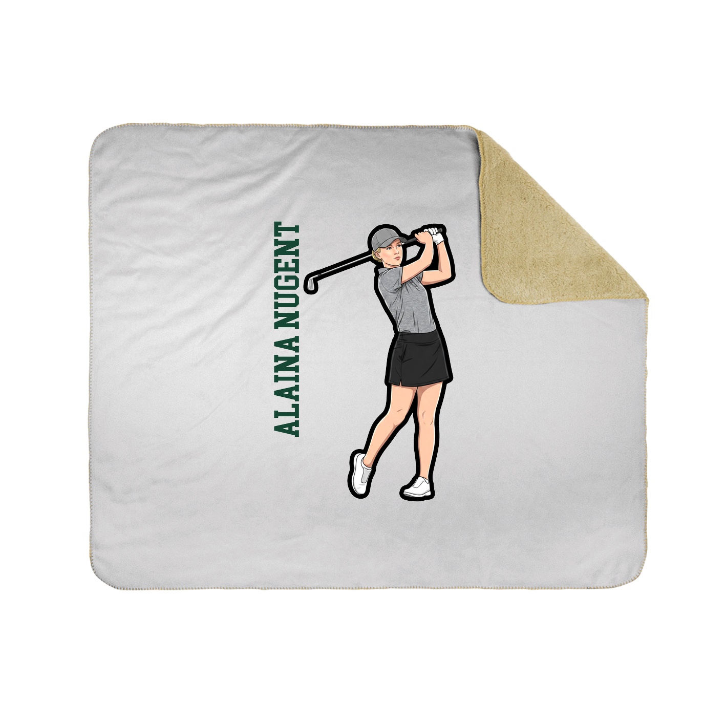 Throw Blanket — Name Vertical in White
