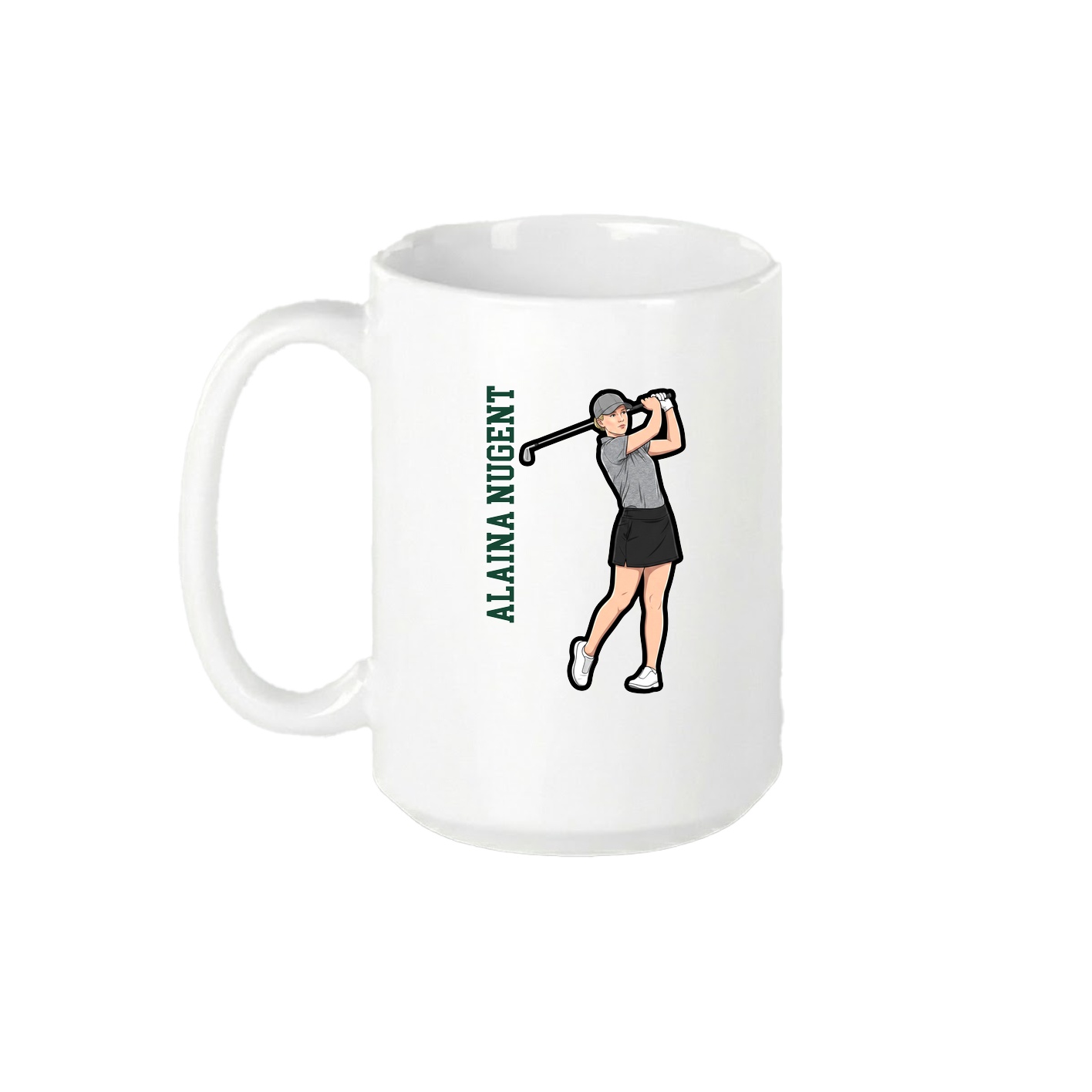 15oz Coffee Mug — Name Vertical in White