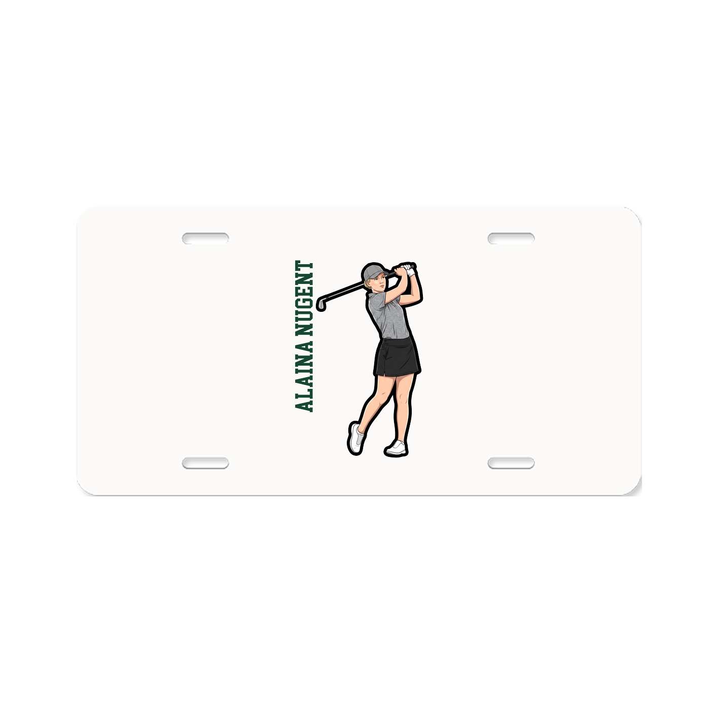 License Plate — Name Vertical in Classic