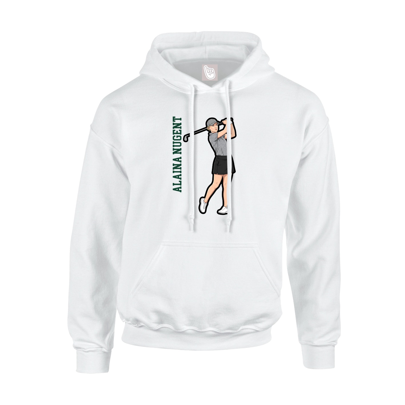 Hoodie — Name Vertical in White