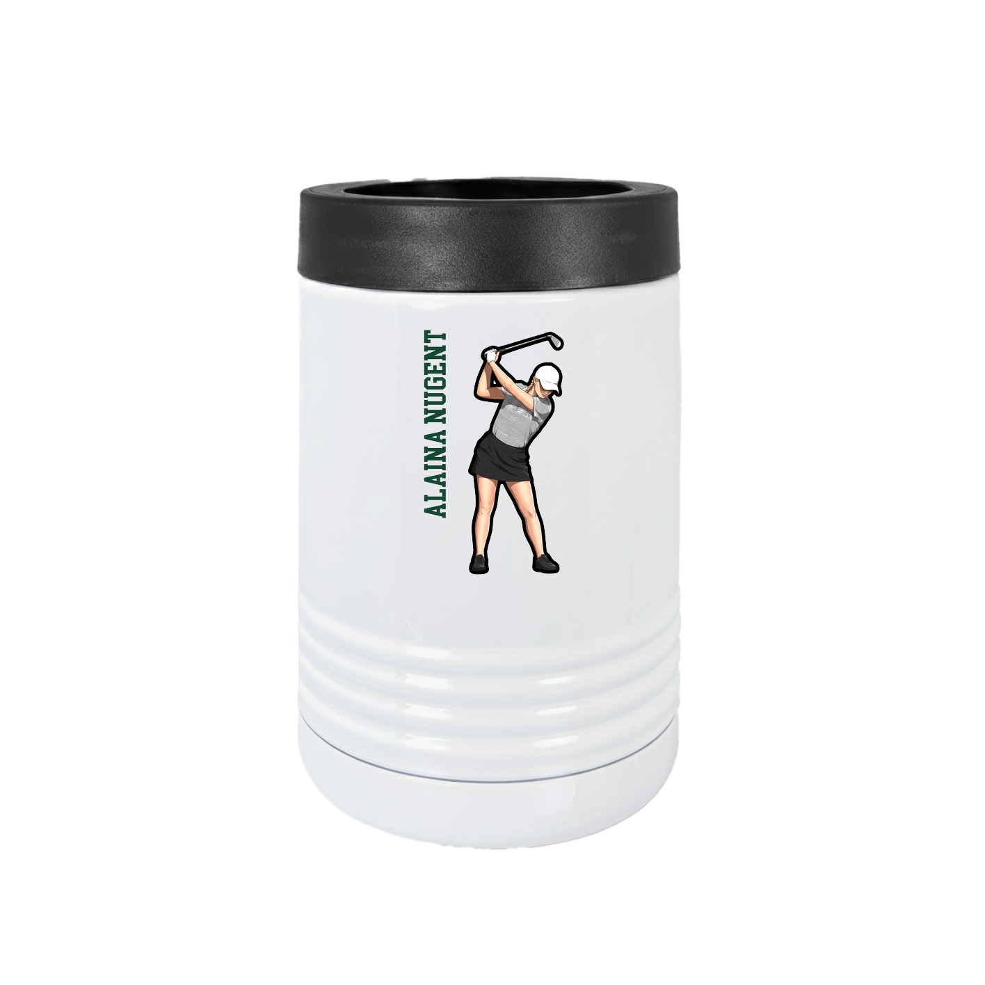 Beverage Holder — Name Vertical in White