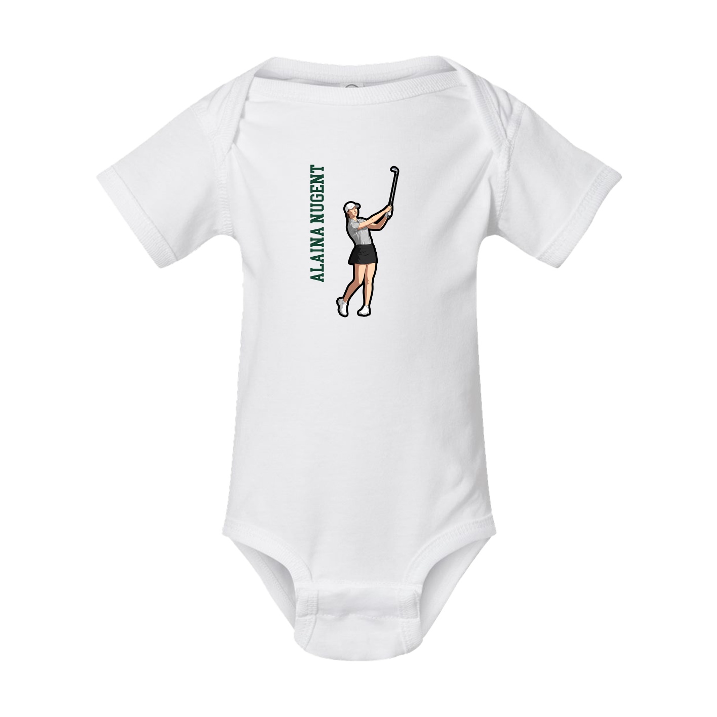 Baby Onesie — Name Vertical in White