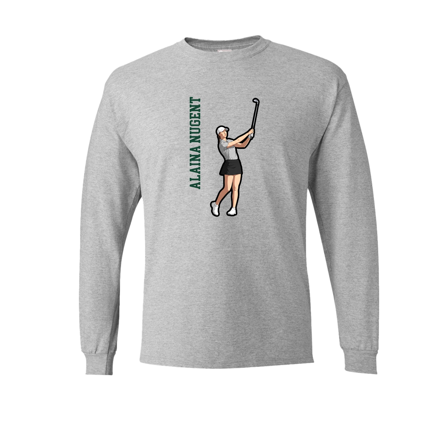 Long Sleeve Tee — Name Vertical in Grey