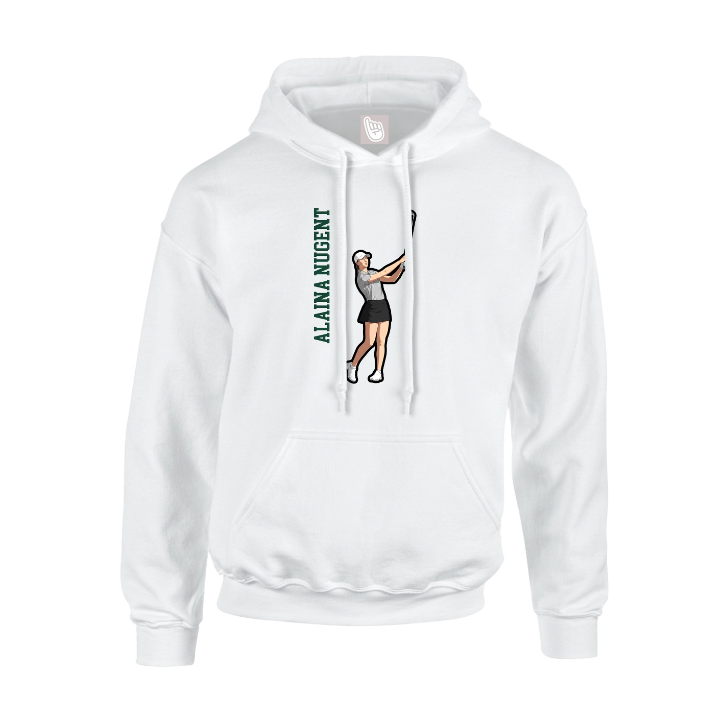 Youth Hoodie — Name Vertical in White