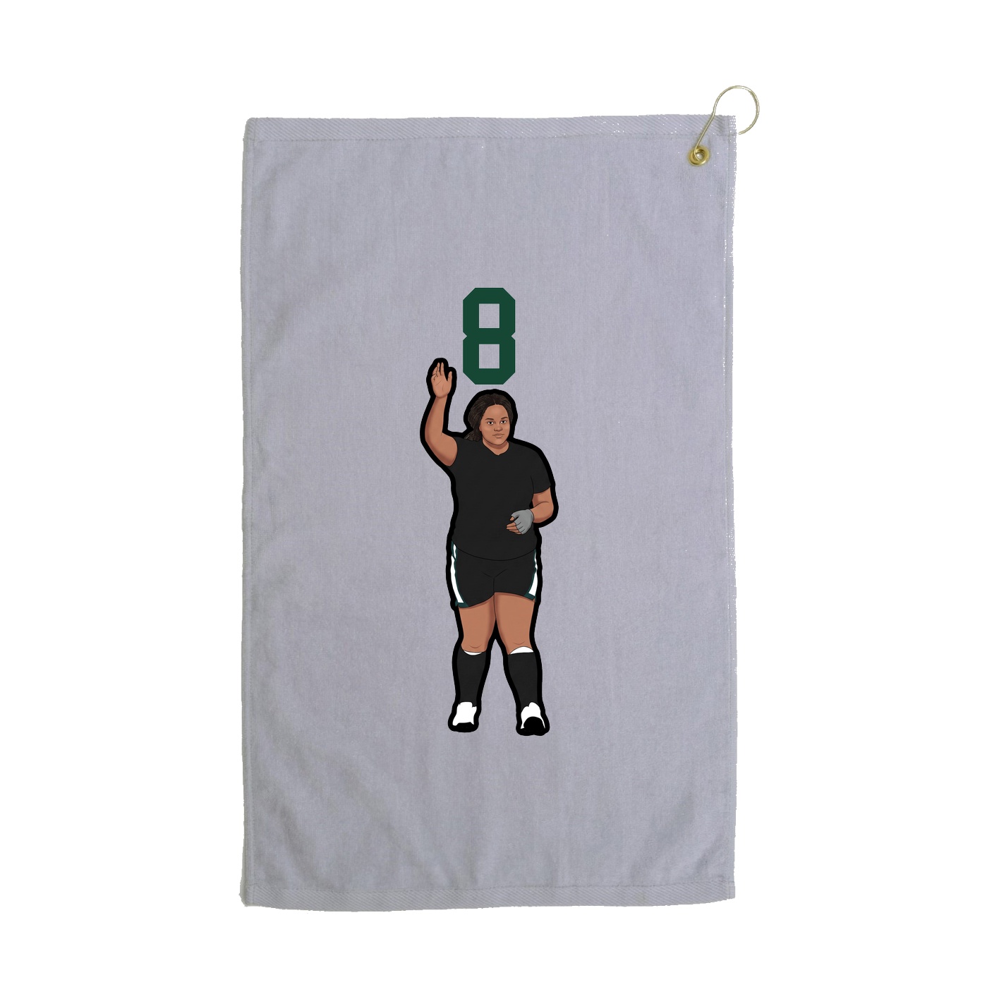 Golf Towel — Number Top in Grey