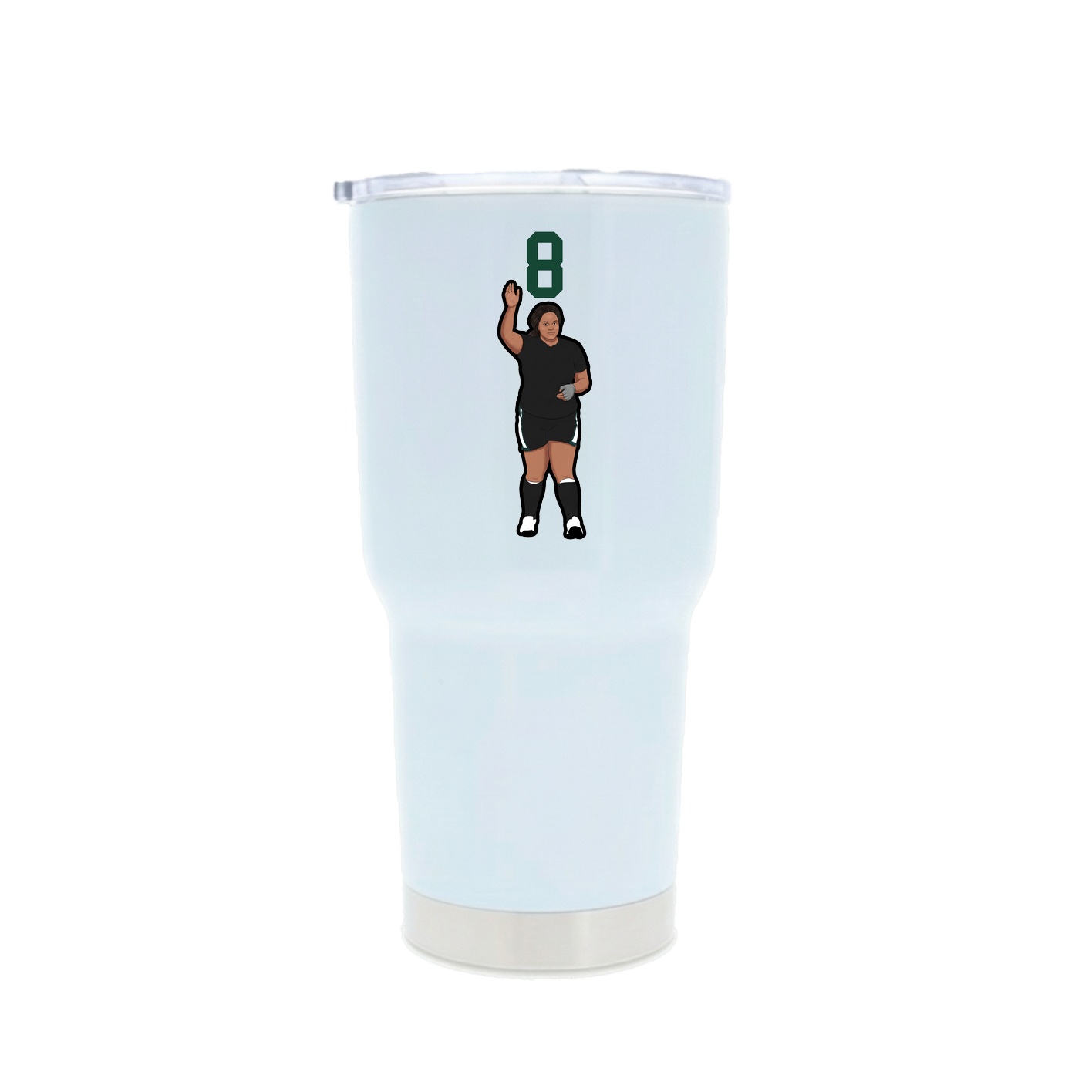 30oz Stainless Steel Tumbler — Number Top in White
