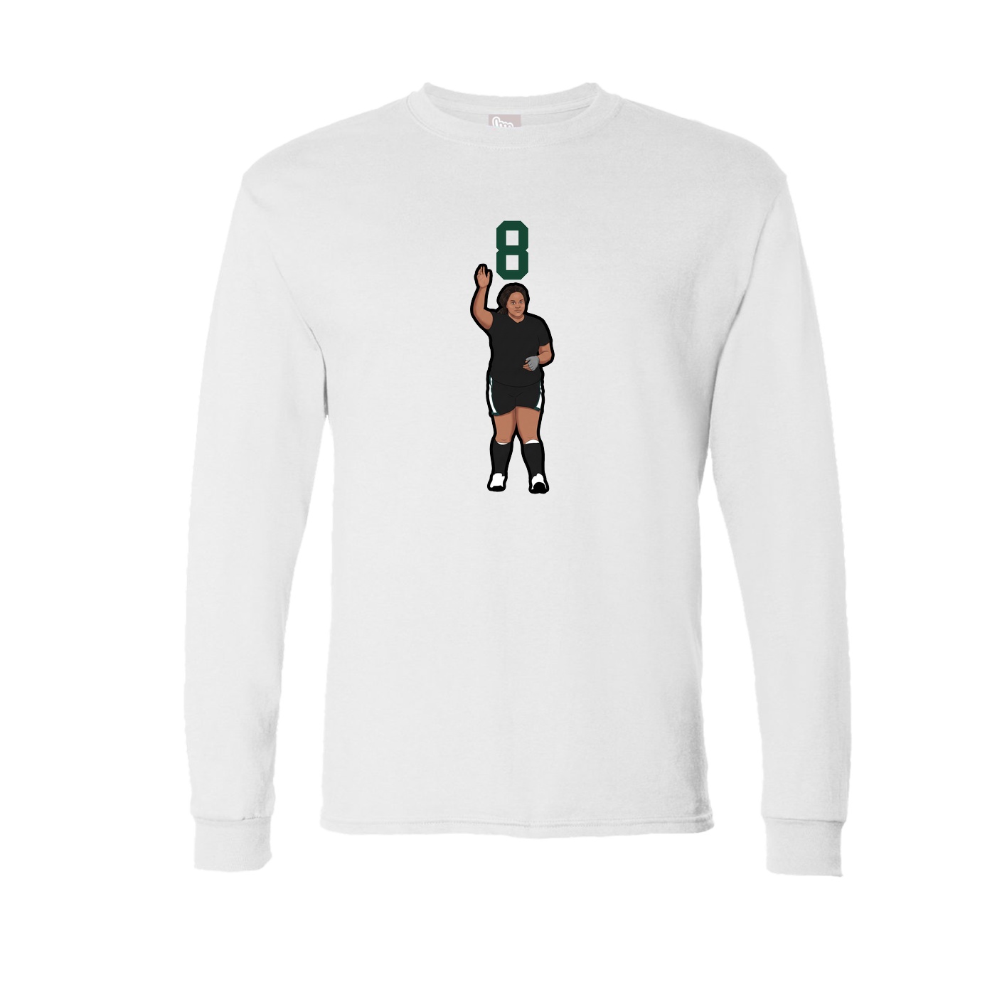 Long Sleeve Tee — Number Top in White