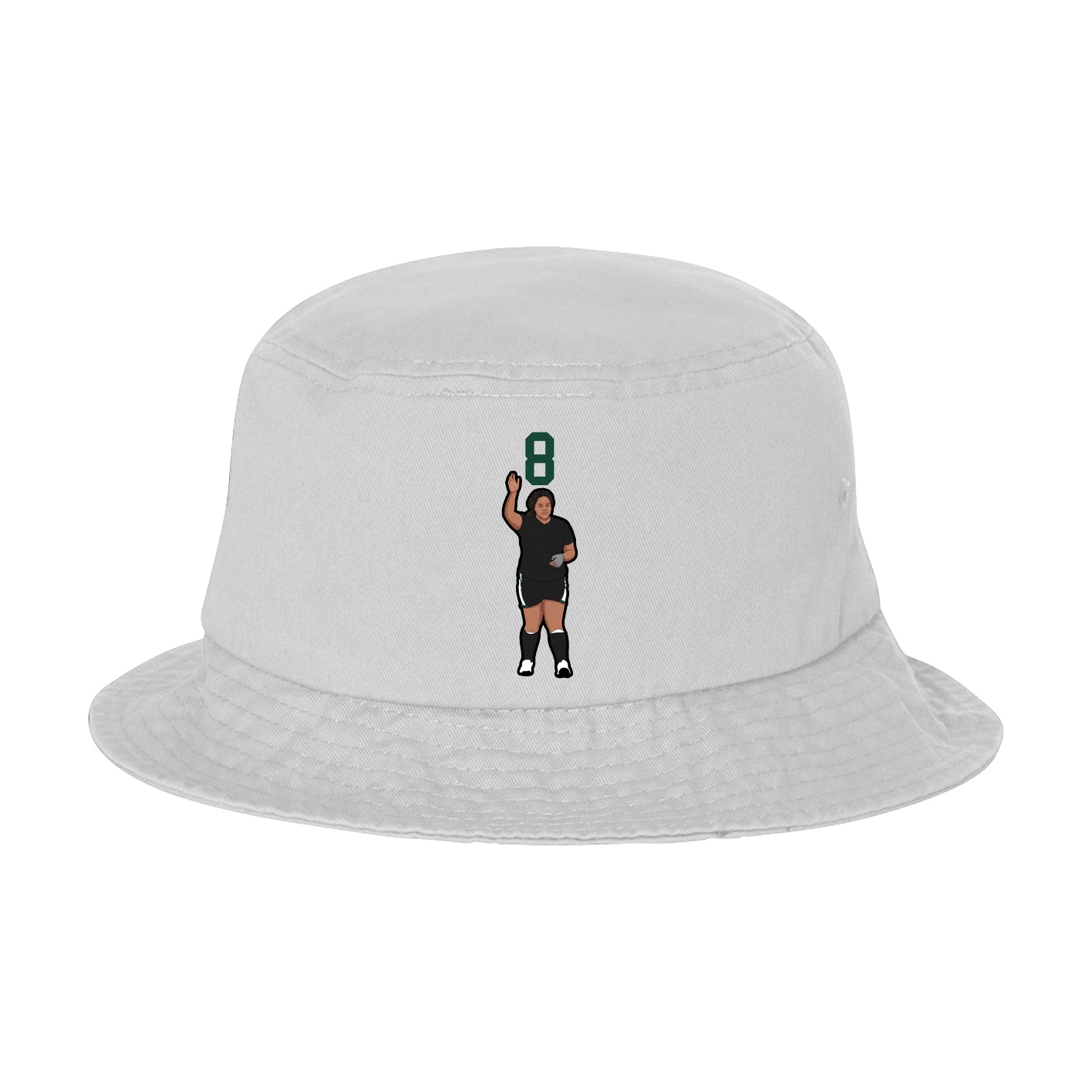 Bucket Cap — Number Top in White