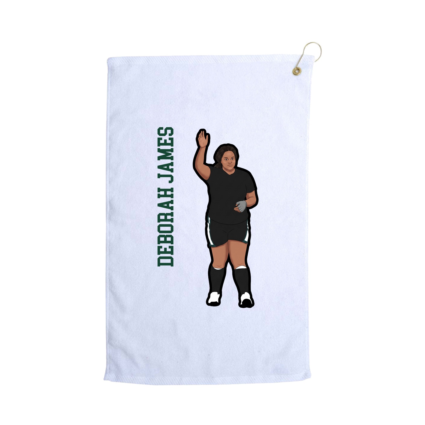 Golf Towel — Name Vertical in White