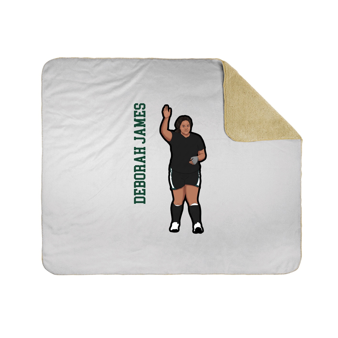Throw Blanket — Name Vertical in White