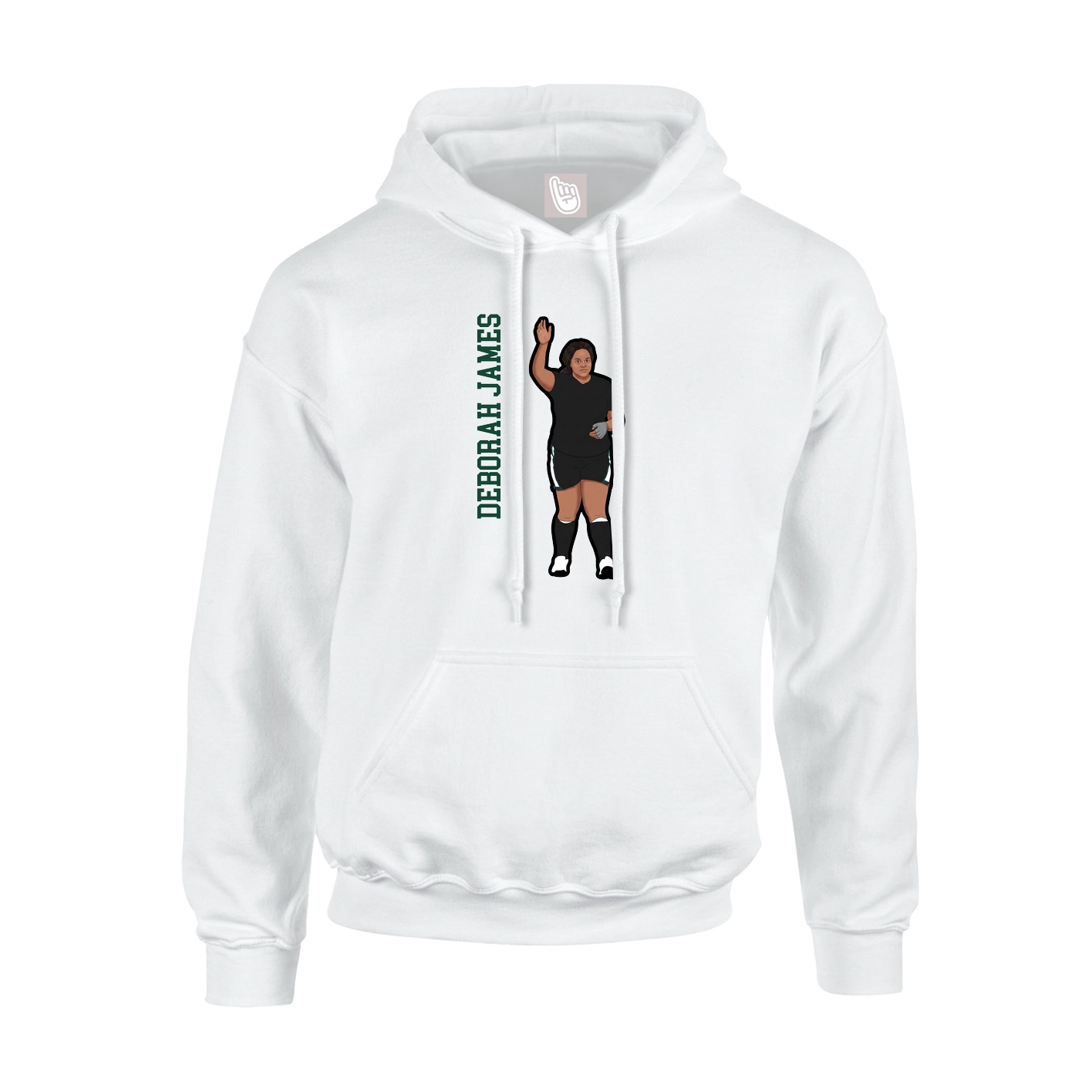 Hoodie — Name Vertical in White