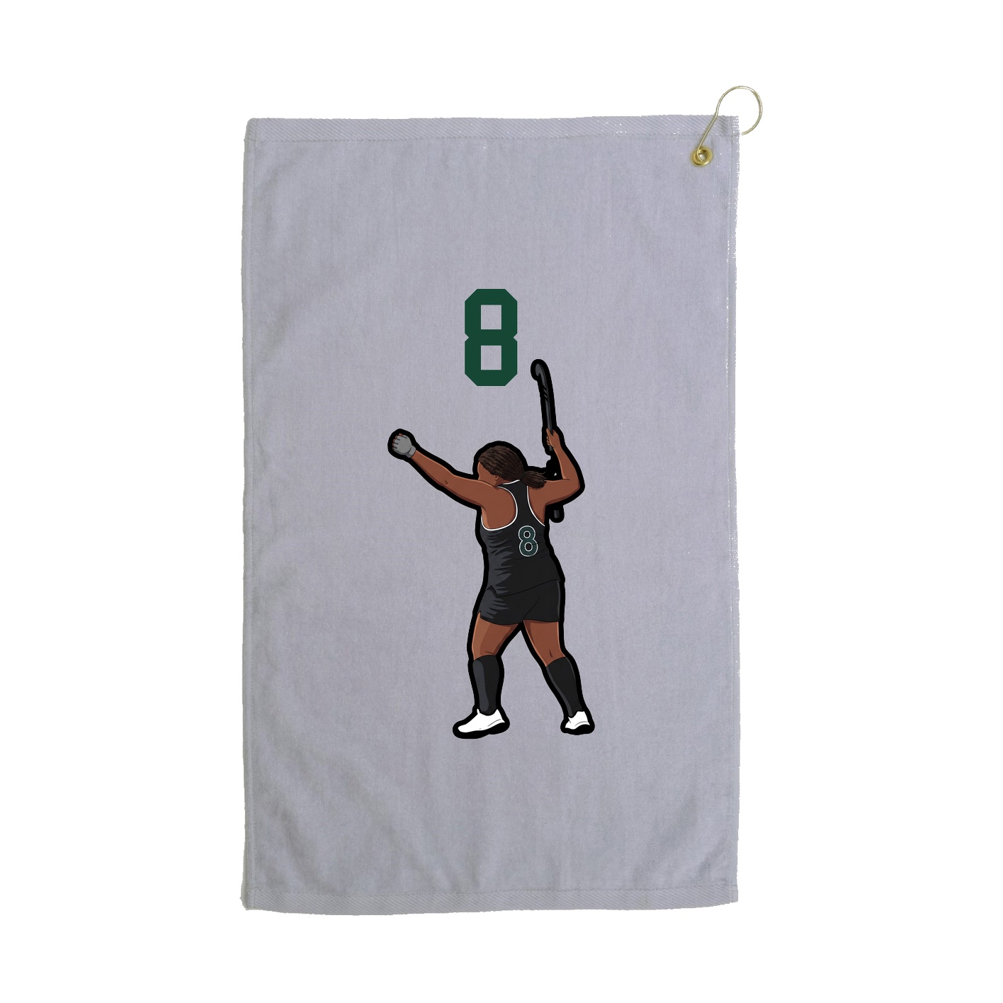 Golf Towel — Number Top in Grey