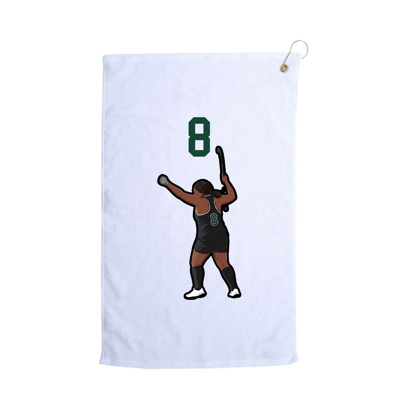 Golf Towel — Number Top in White