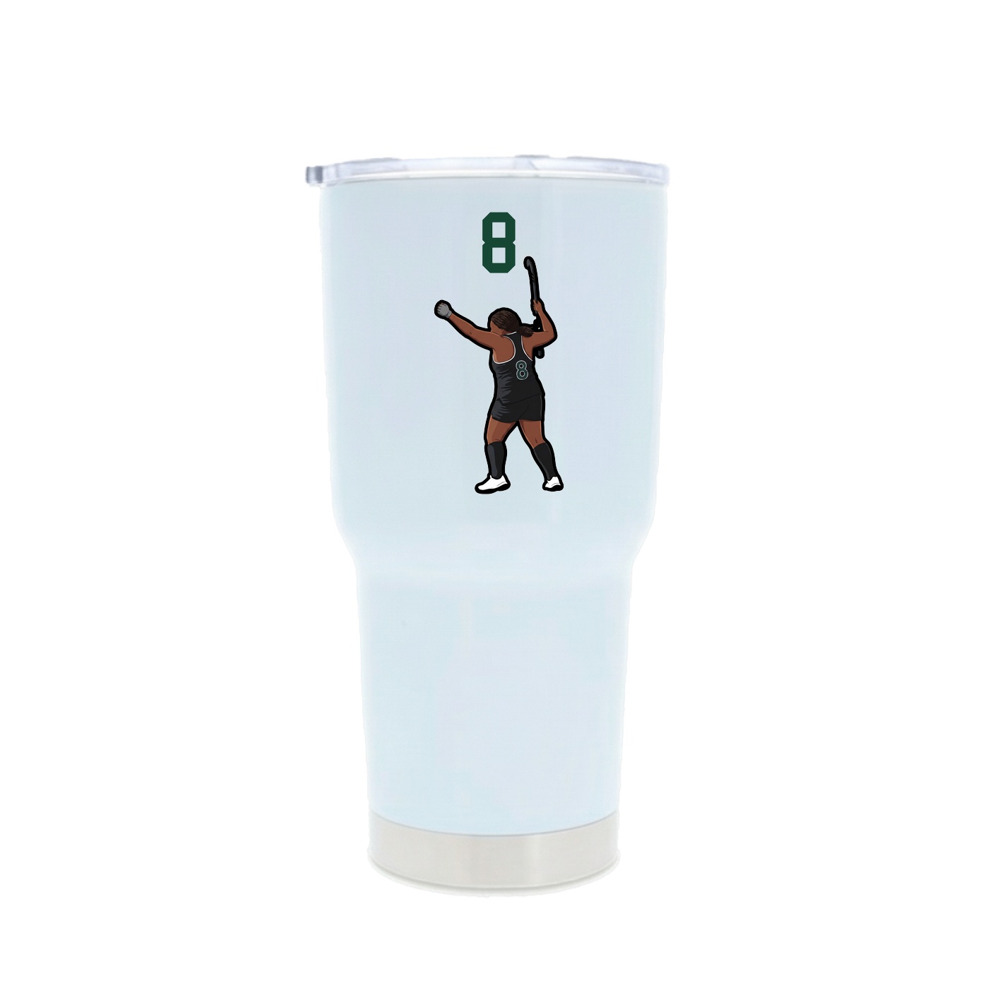 30oz Stainless Steel Tumbler — Number Top in White