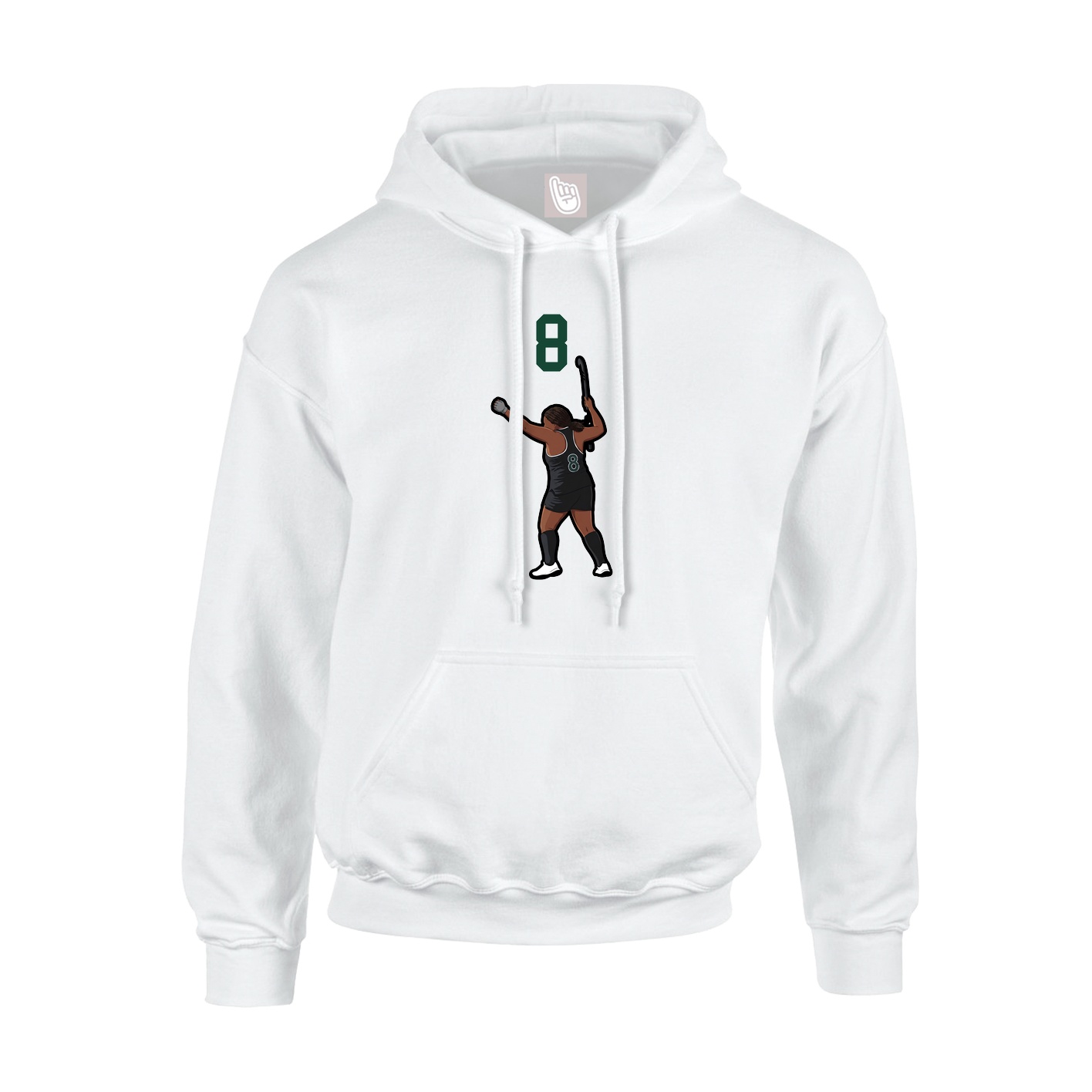 Hoodie — Number Top in White