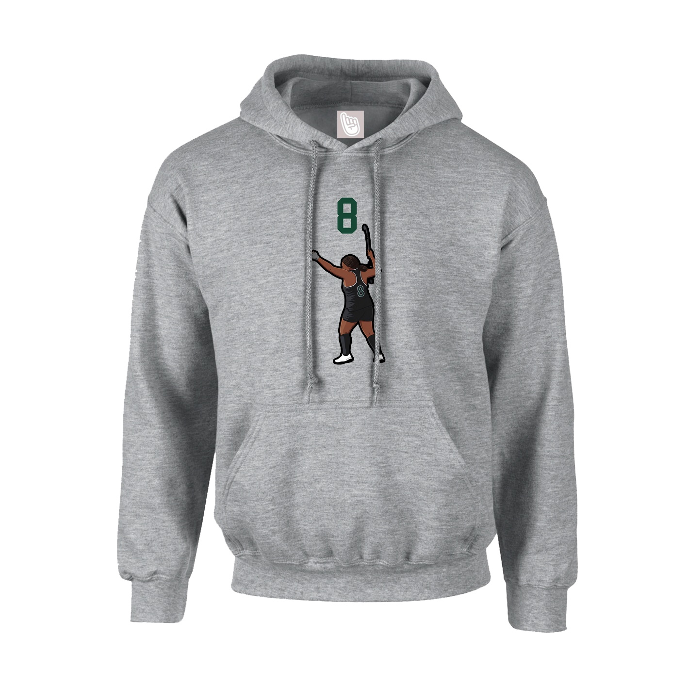 Youth Hoodie — Number Top in Grey