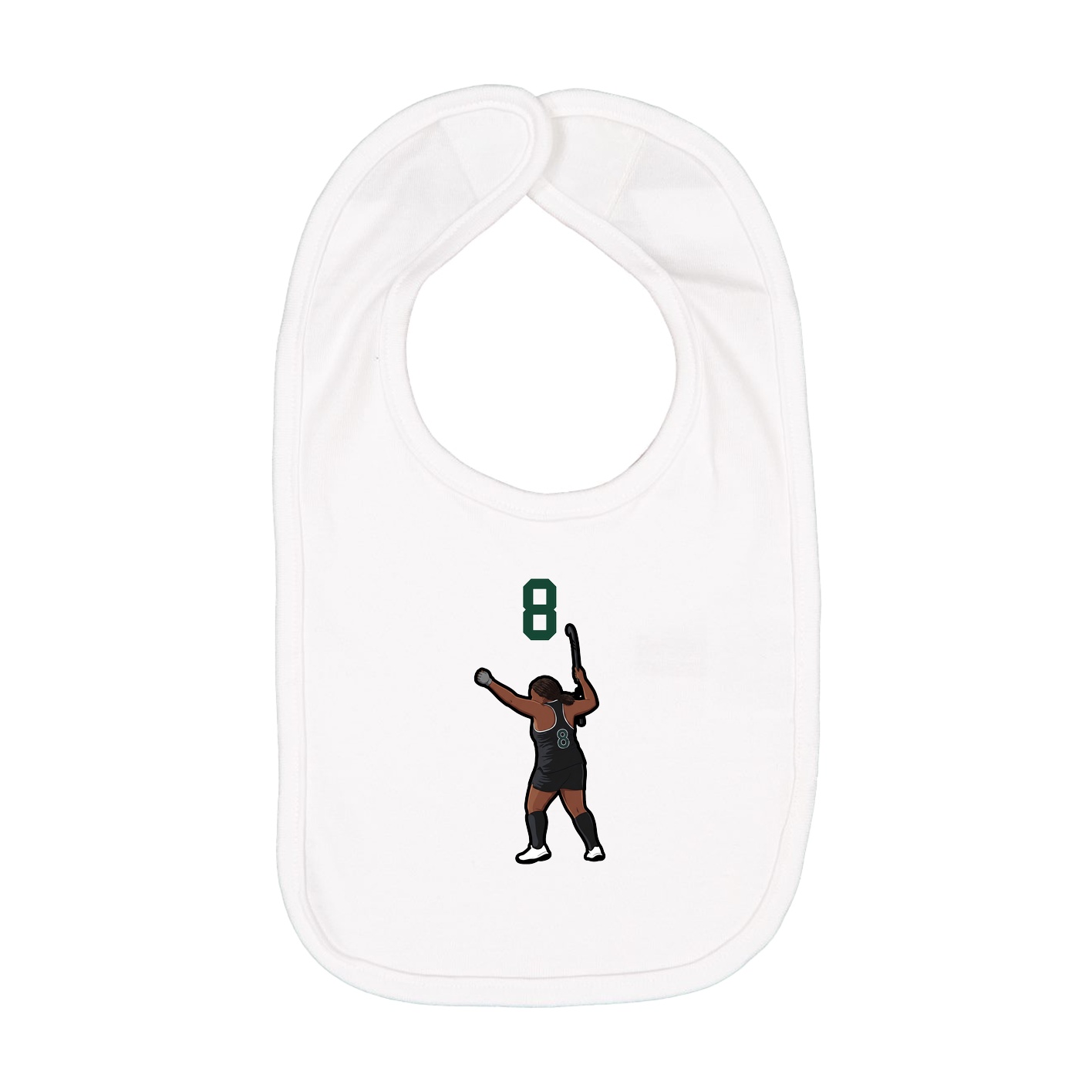 Infant Bib — Number Top in White