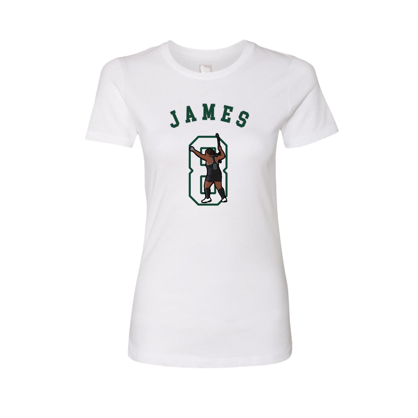 Fitted Women's Tee — Shirsey Arch in White