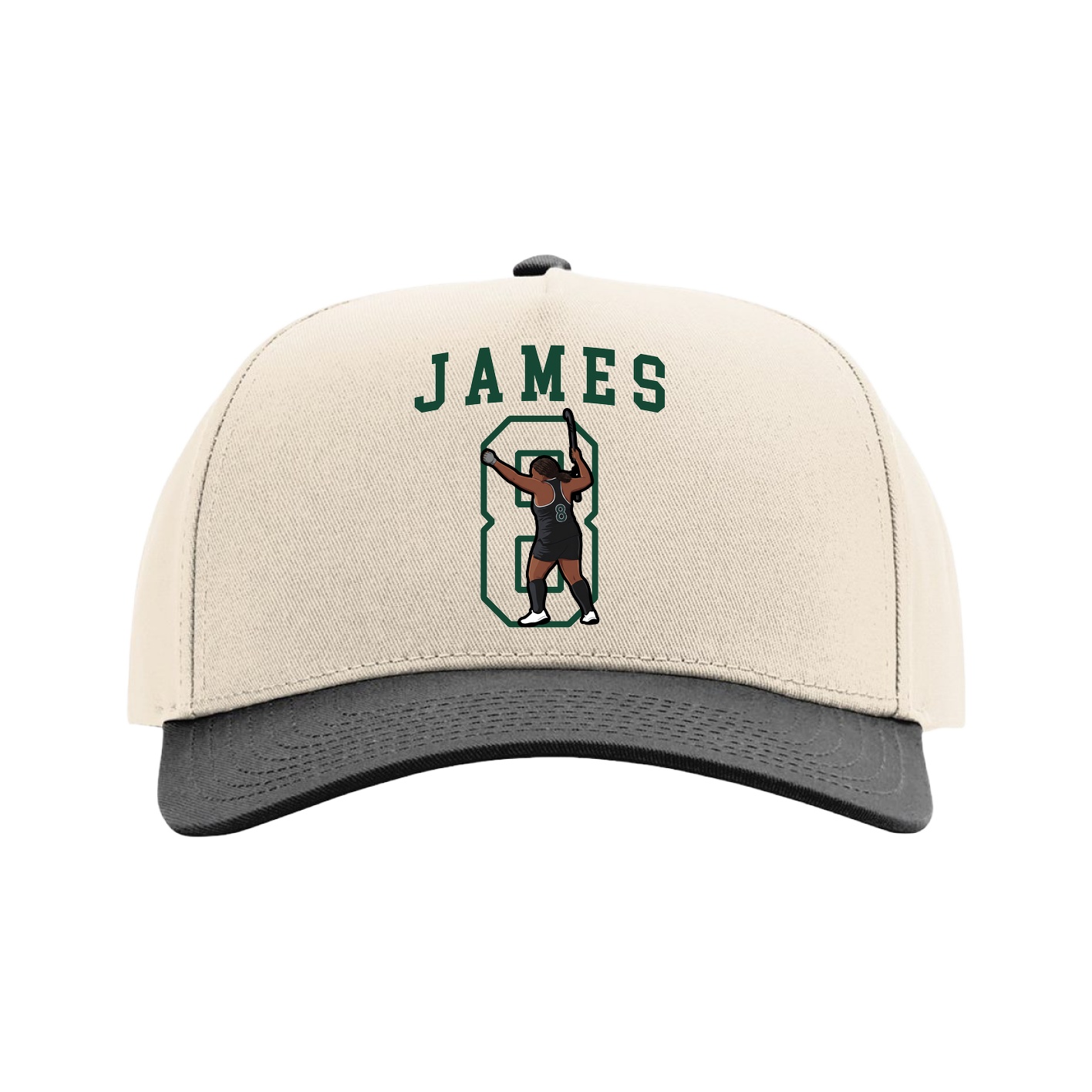 Full Fabric Five-Panel Champ Cap — Shirsey in Cream/Black