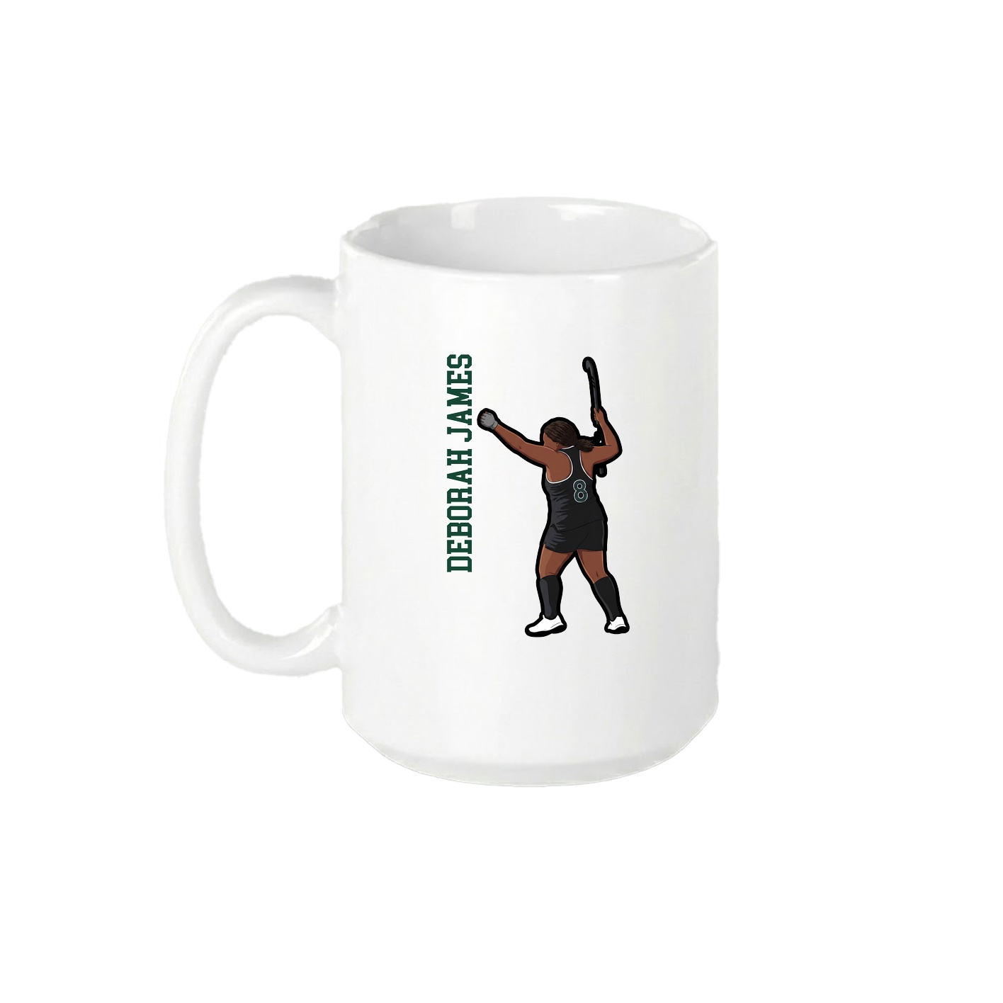 15oz Coffee Mug — Name Vertical in White