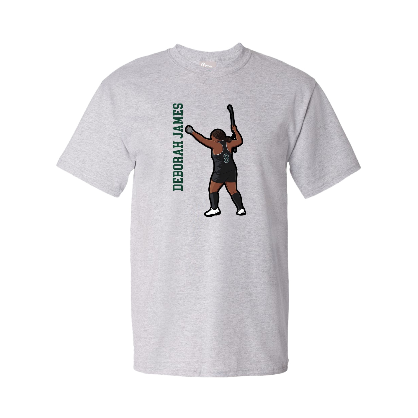 Youth Tee — Name Vertical in Grey