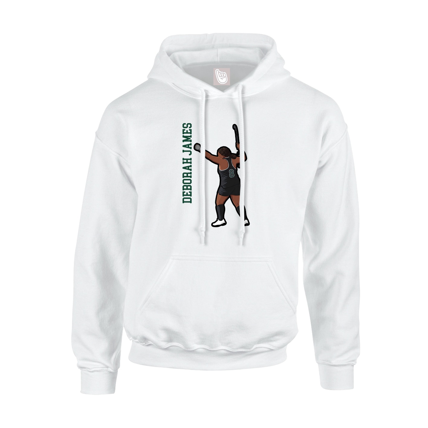 Youth Hoodie — Name Vertical in White