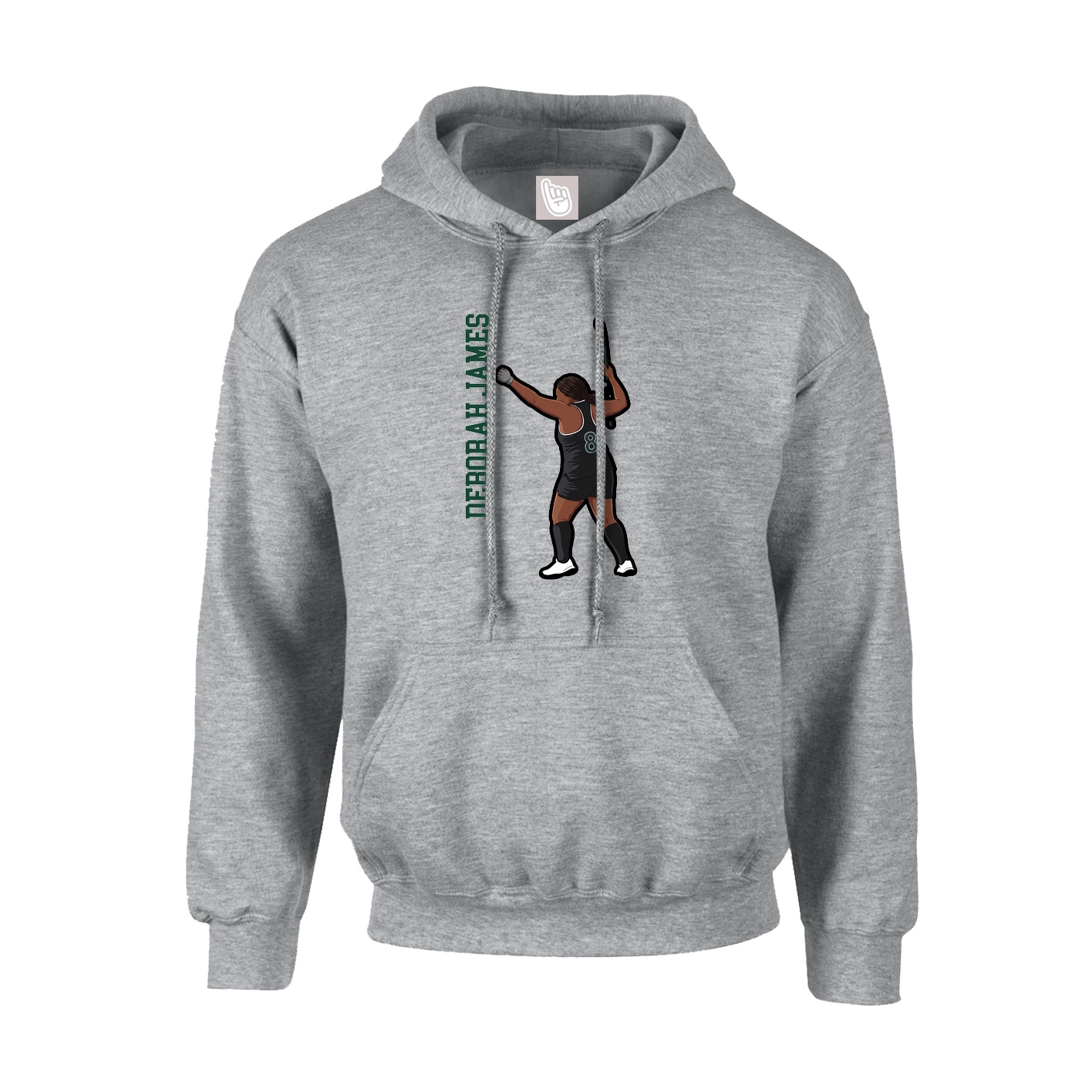 Youth Hoodie — Name Vertical in Grey